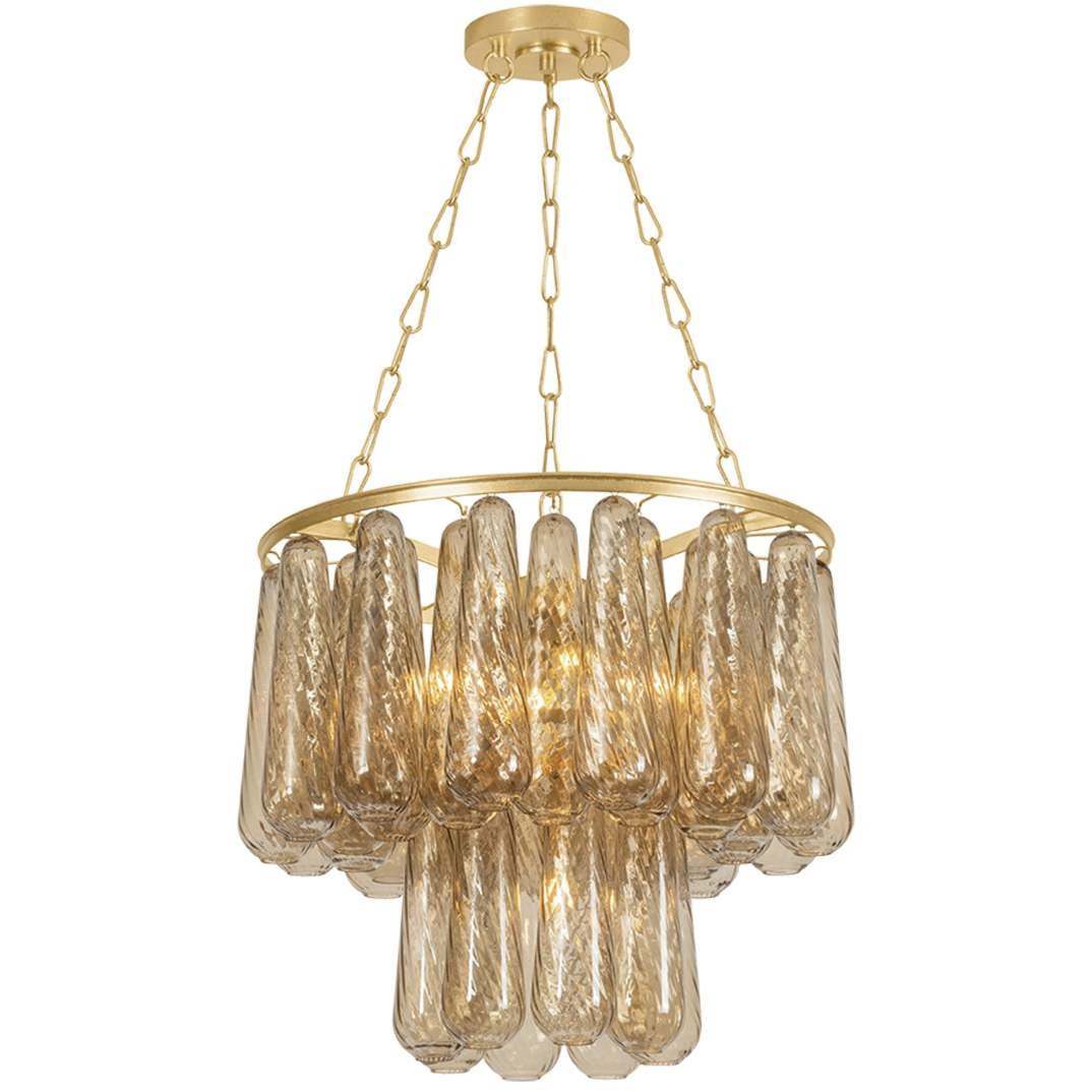 Milos 5 Light 26.5 inch Vintage Gold Leaf Chandelier Ceiling Light