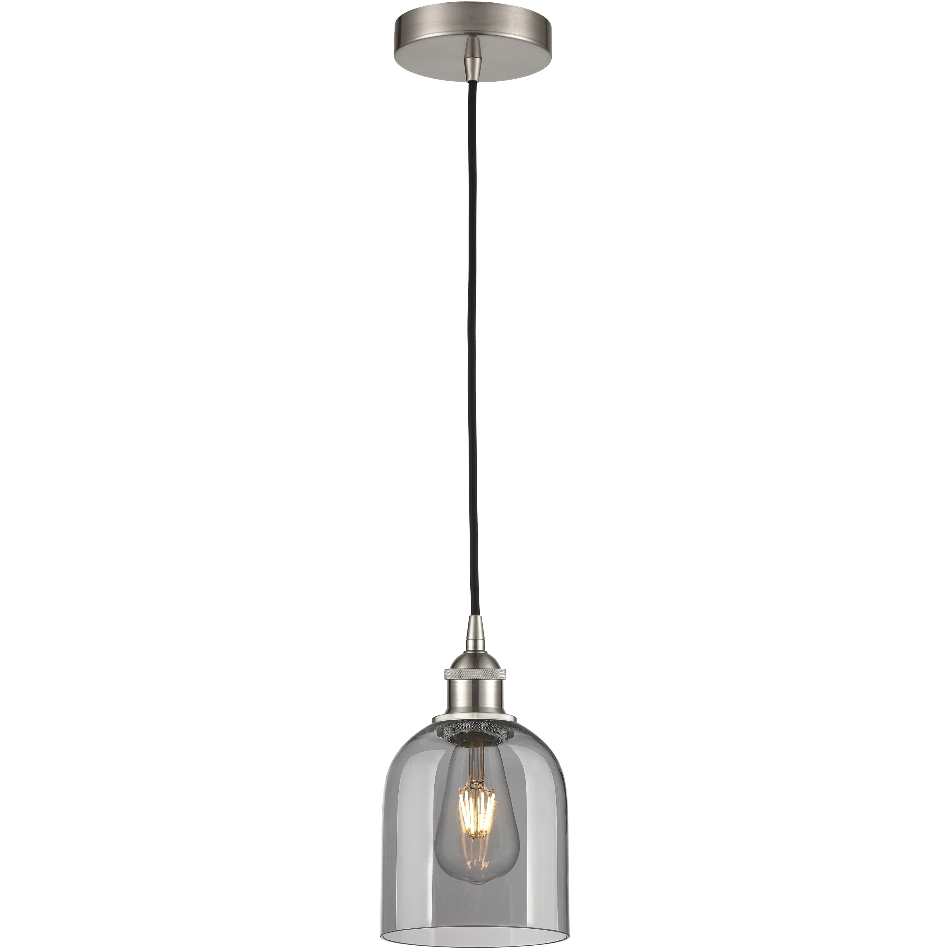 Edison Bella 1 Light 5.5 inch Brushed Satin Nickel Cord Hung Mini Pendant Ceiling Light