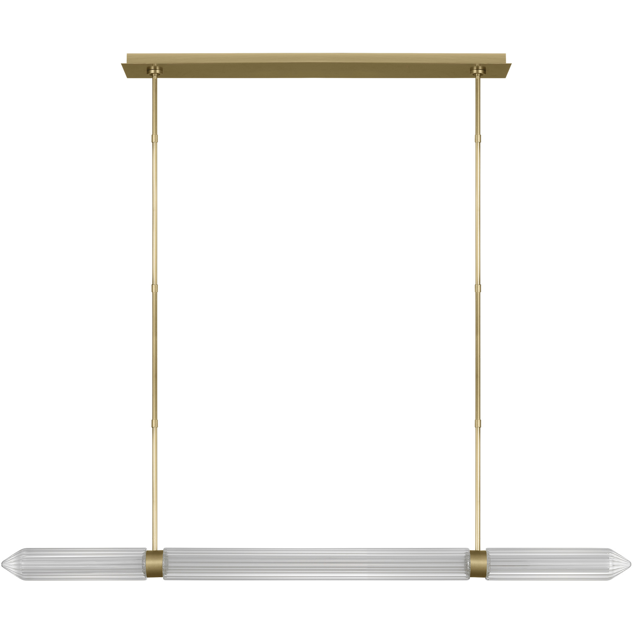 Avroko Langston 1 Light 61 inch Plated Brass Linear Chandelier Ceiling Light in 120V