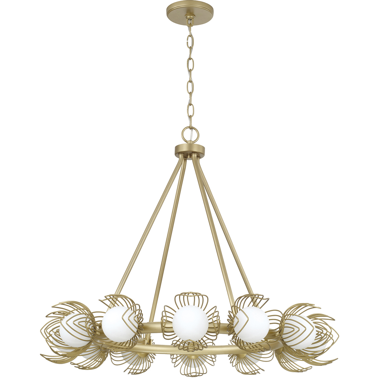 Flora 12 Light 29 inch Buffed Gold Chandelier Ceiling Light