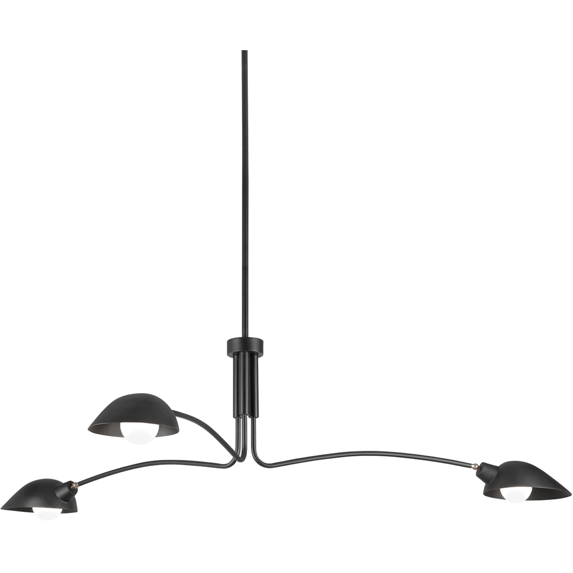 Leo 3 Light 67.5 inch Satin Black Pendant Ceiling Light