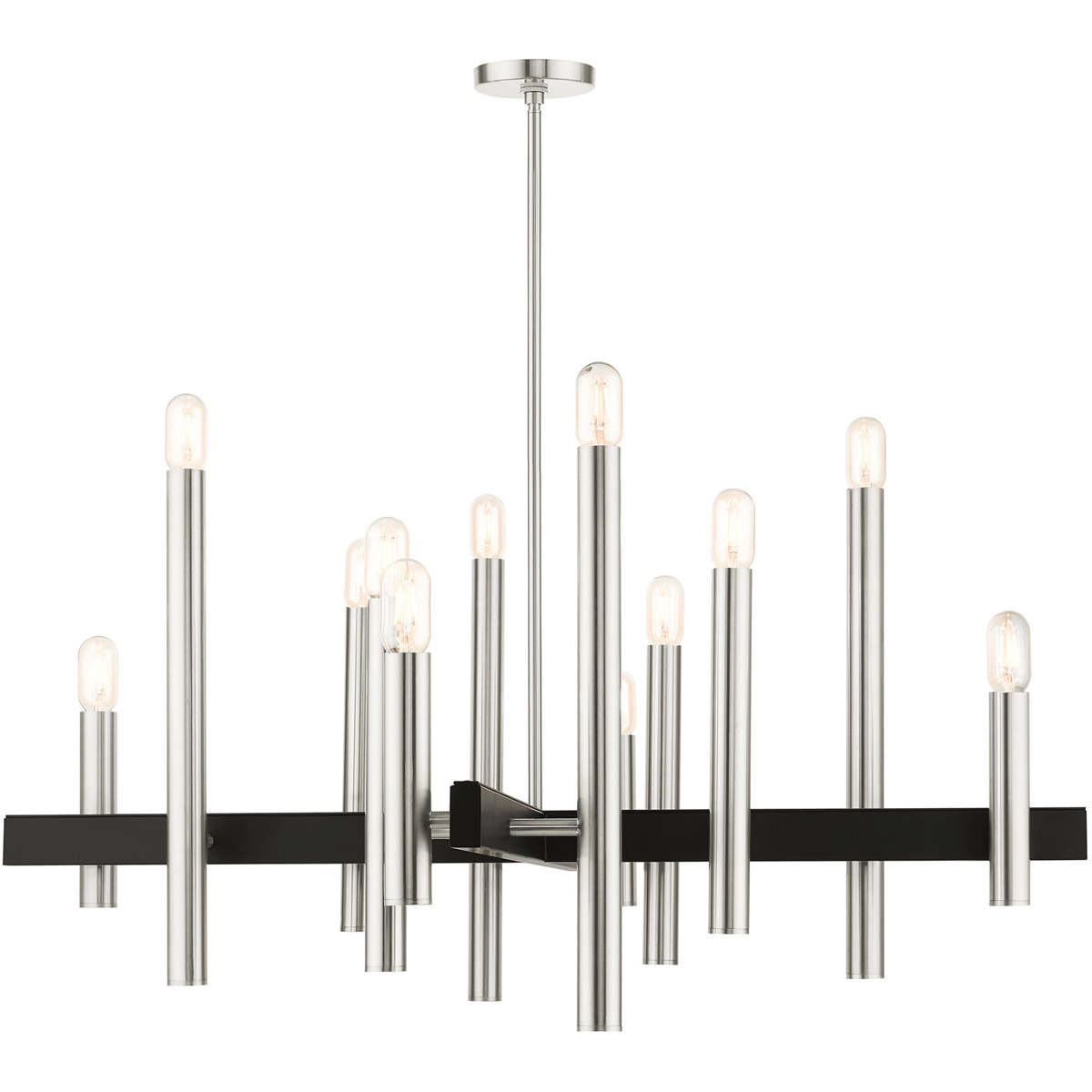 Helsinki 12 Light 44 inch Brushed Nickel Chandelier Ceiling Light