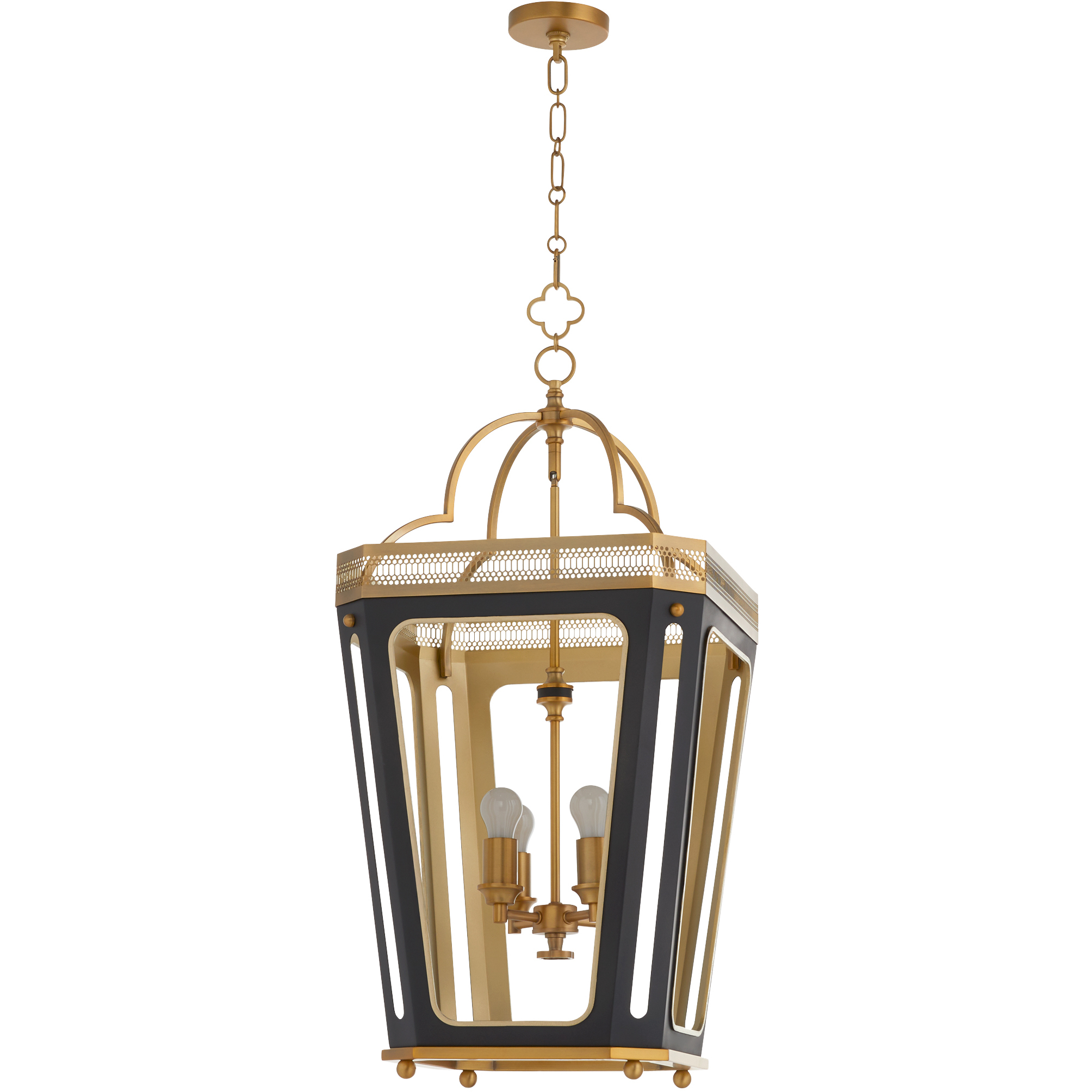 Loire 4 Light 16.5 inch Matte Black and Brushed Brass Pendant Ceiling Light