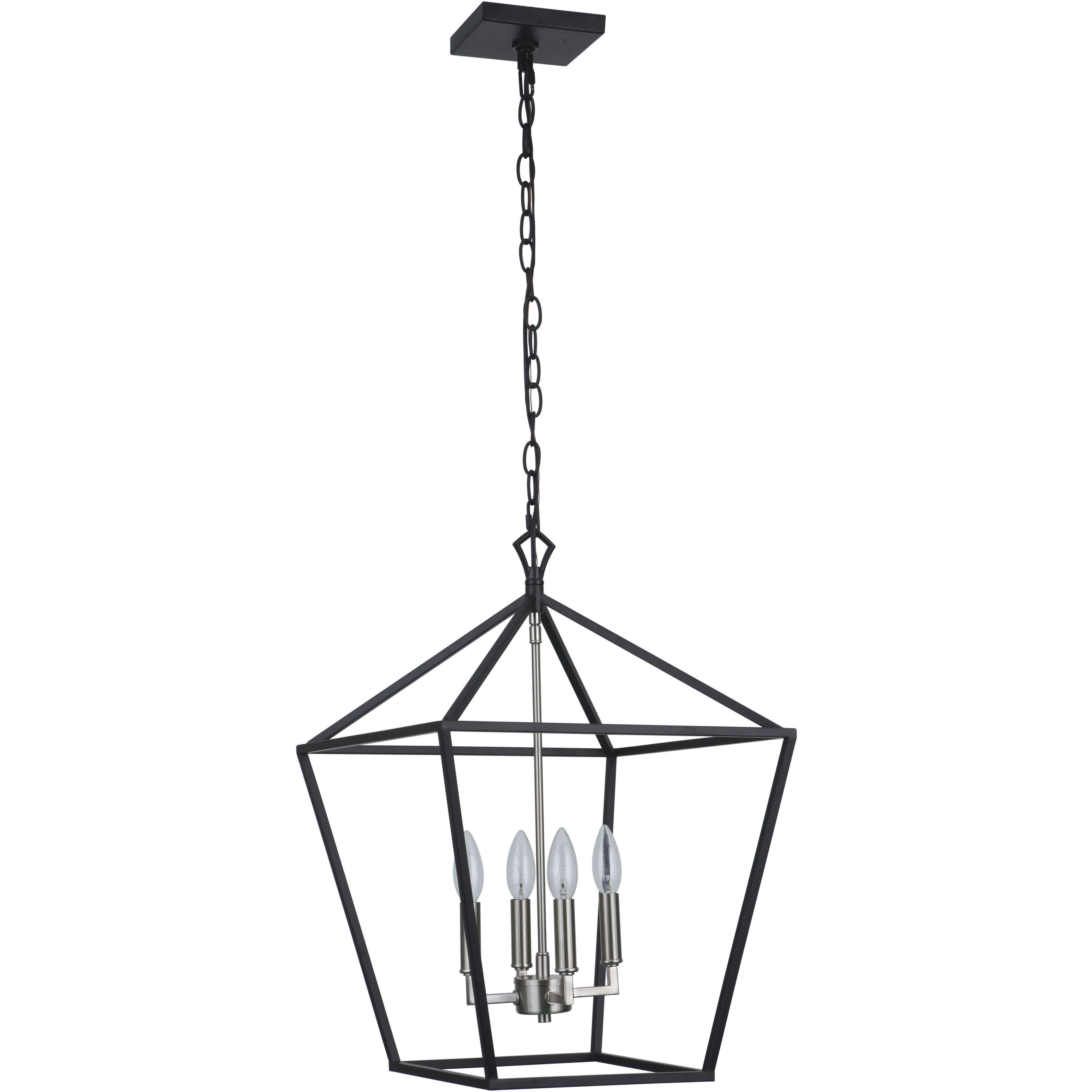 Flynt II 4 Light 16 inch Flat Black/Brushed Polished Nickel Foyer Light Ceiling Light in Flat Black / Polished Nickel
