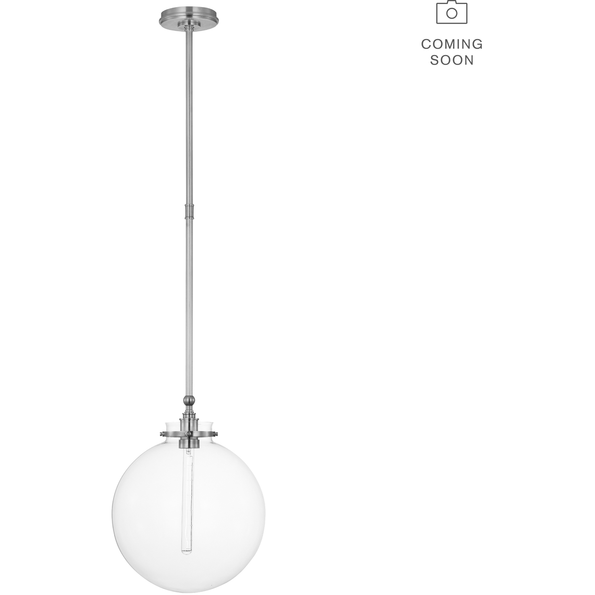Visual Comfort Signature Collection Chapman & Myers Parkington LED 14 inch Polished Nickel Globe Pendant Ceiling Light CHC5542PN-WG - Open Box