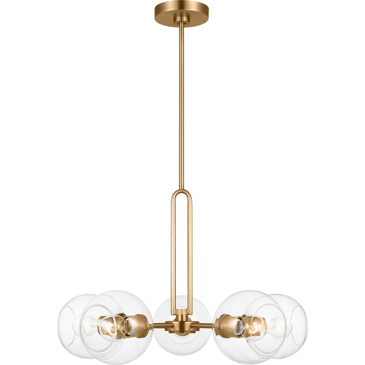 Codyn 5 Light 26 inch Satin Brass Chandelier Ceiling Light