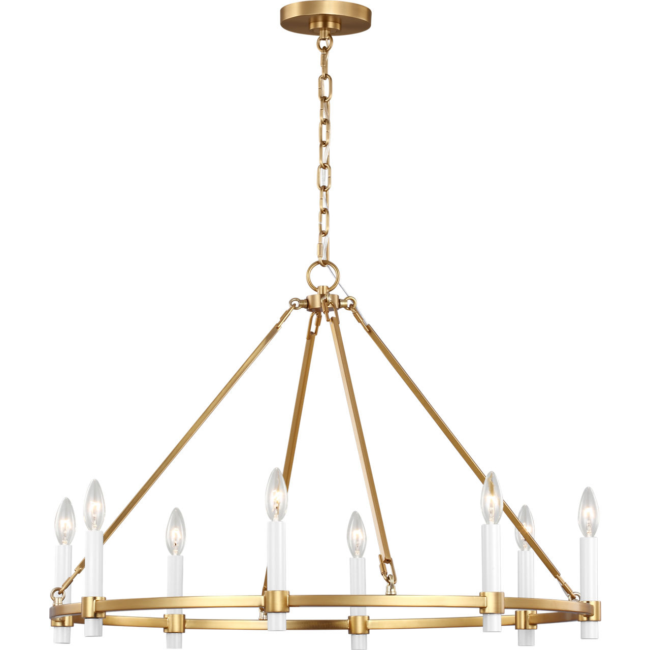 C&M by Chapman & Myers Marston 8 Light 32.75 inch Burnished Brass Chandelier Ceiling Light
