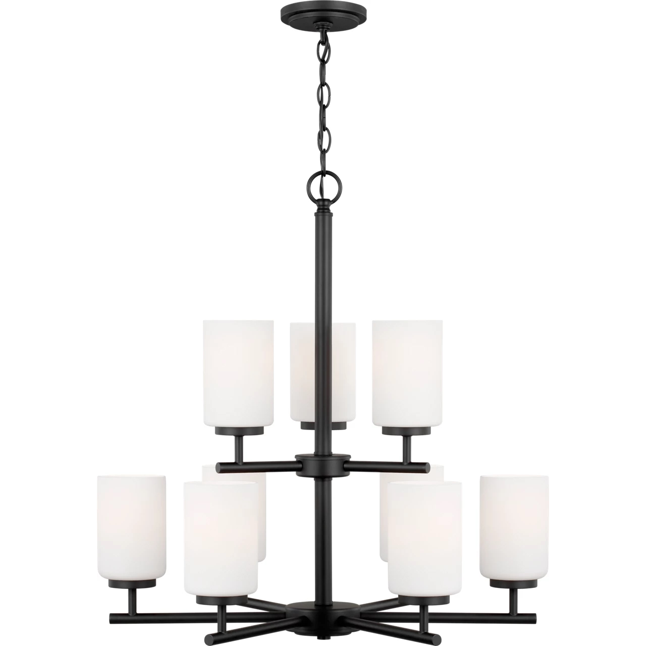Oslo 9 Light 26 inch Midnight Black Chandelier Ceiling Light