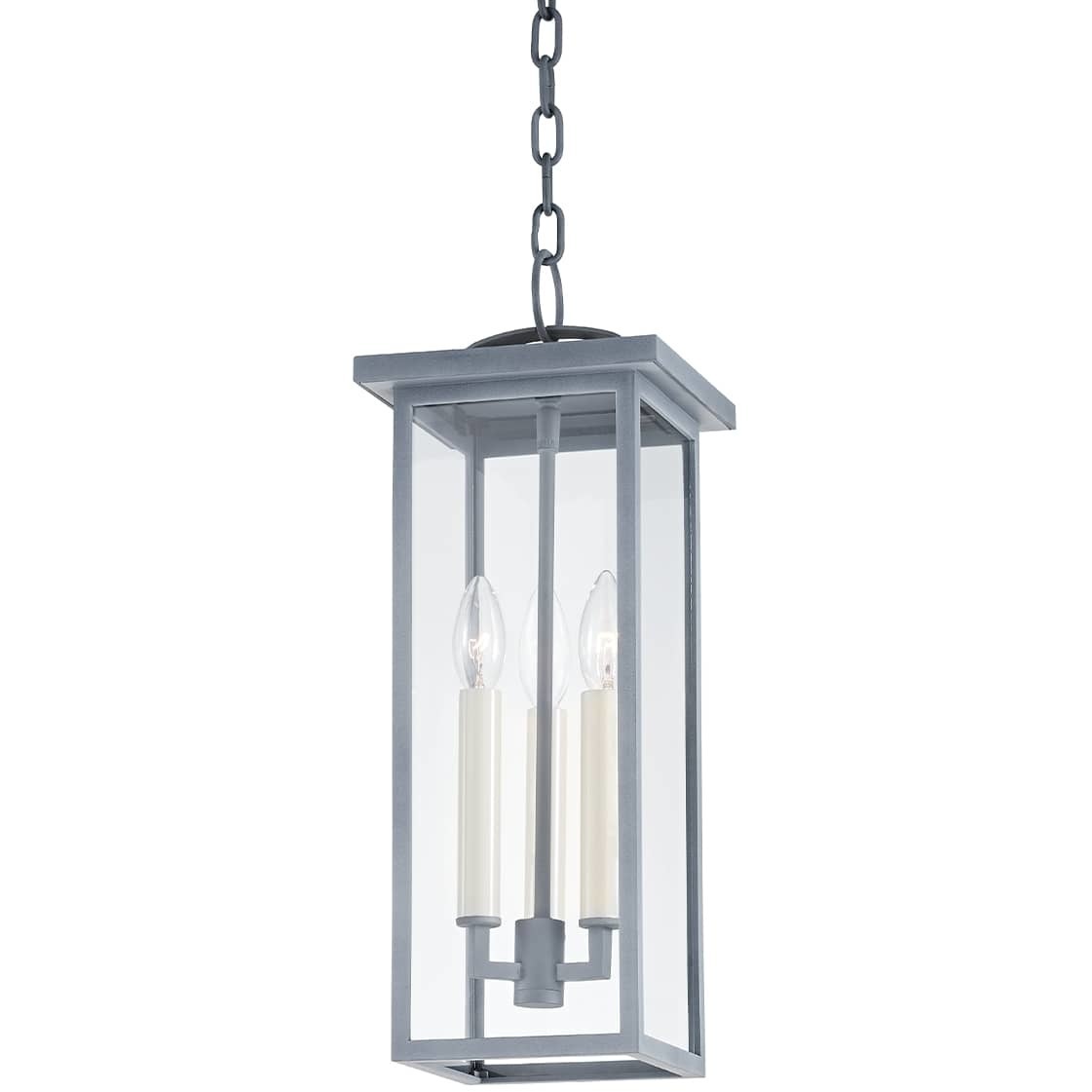 Eden 3 Light 7.5 inch Weathered Zinc Outdoor Pendant