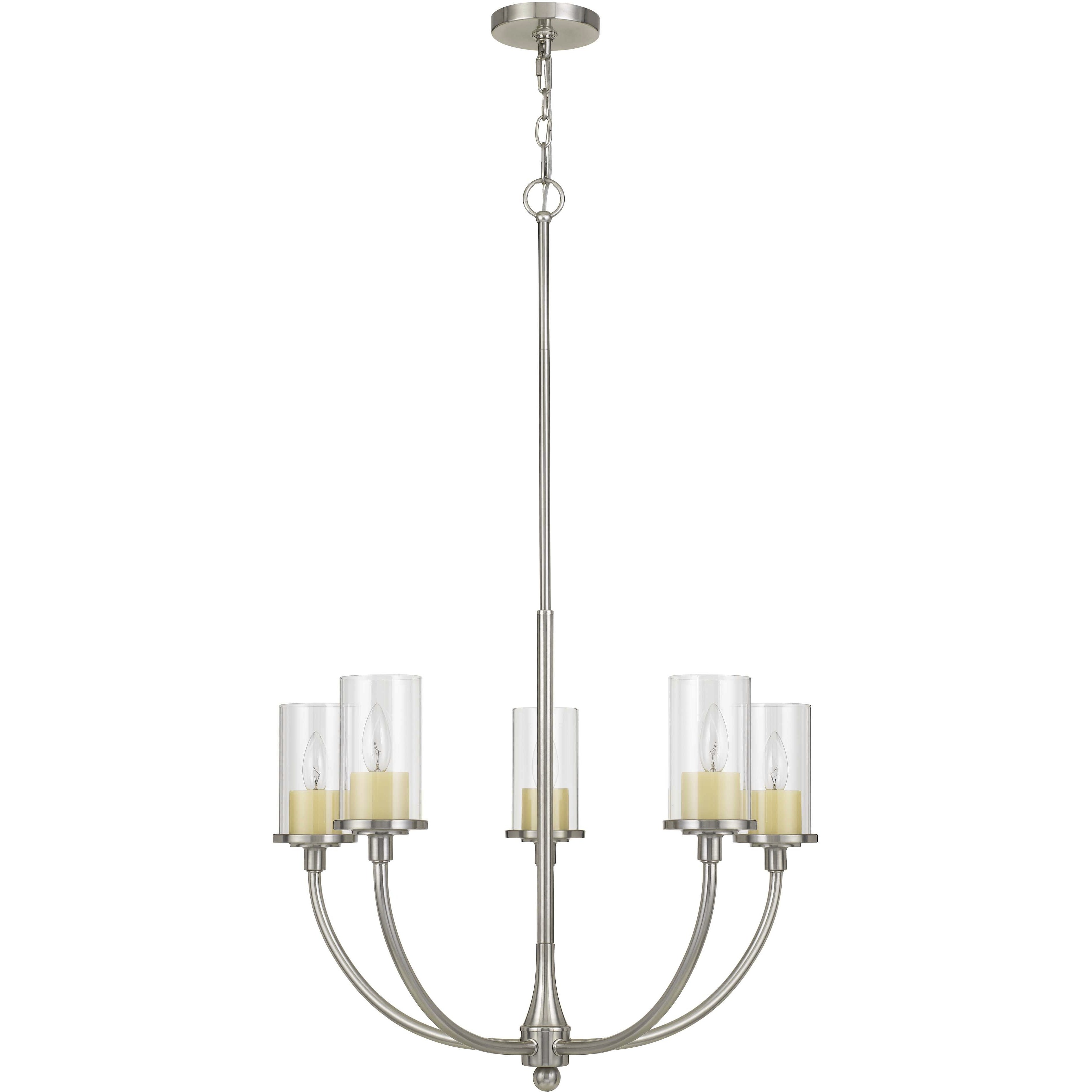Jervis 5 Light 26.5 inch Brushed Steel Chandelier Ceiling Light