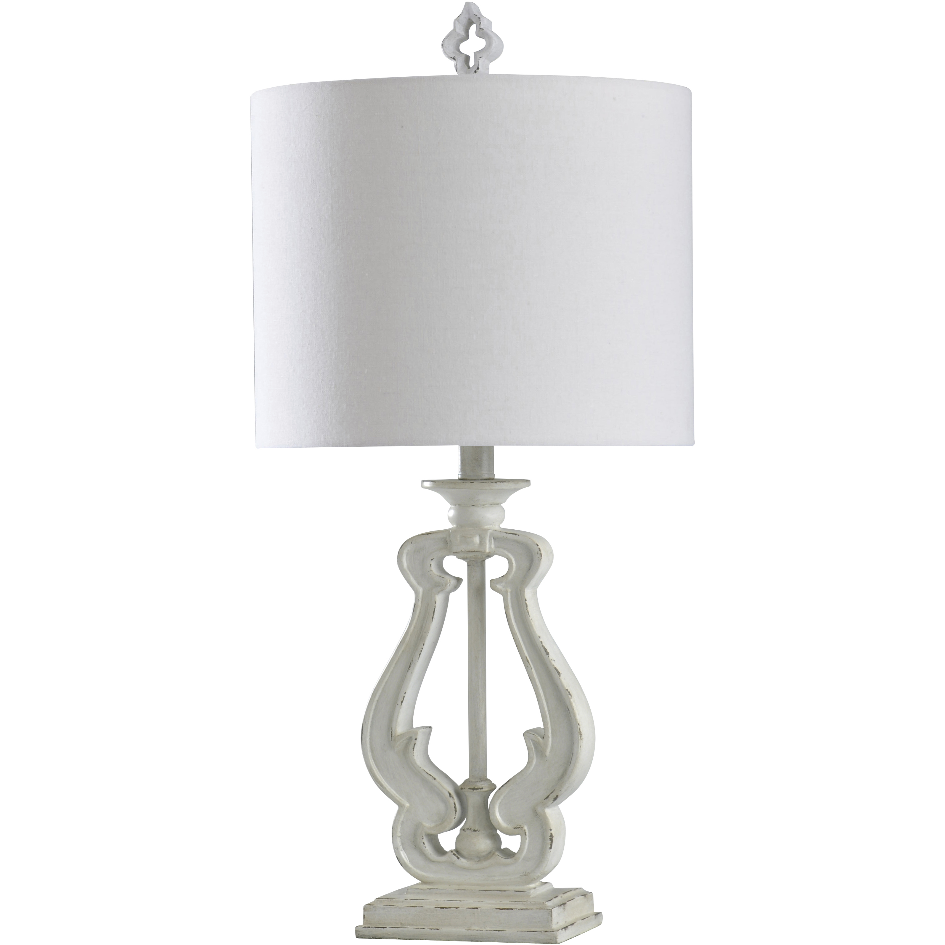 Distressed white discount table lamp