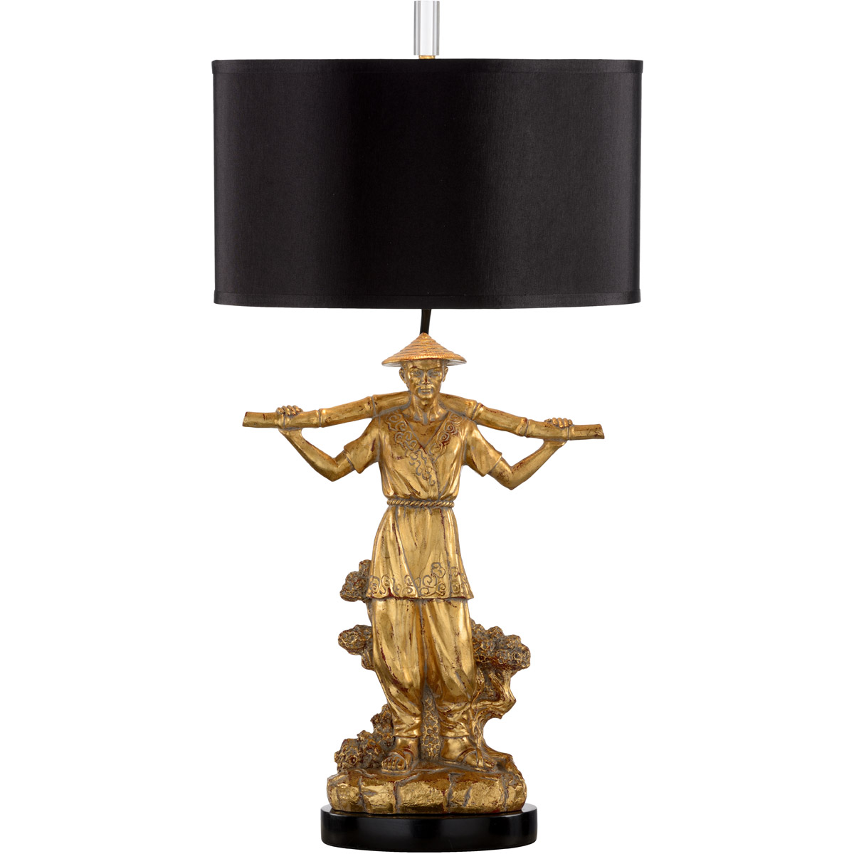 Wildwood 32 inch 100 watt Gold Leaf Table Lamp Portable Light