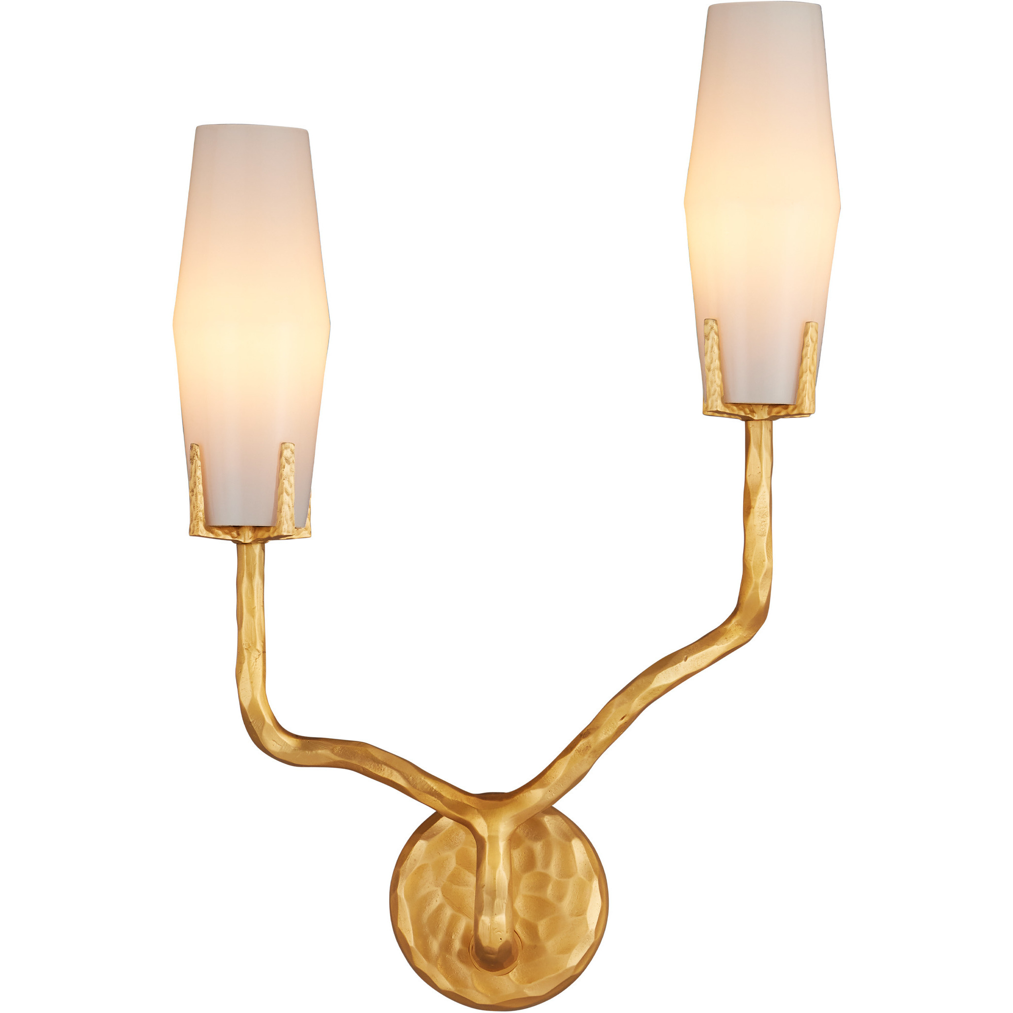 Mathilda 2 Light 15 inch Matte Gold Wall Sconce Wall Light, Right, Marjorie Skouras Collection
