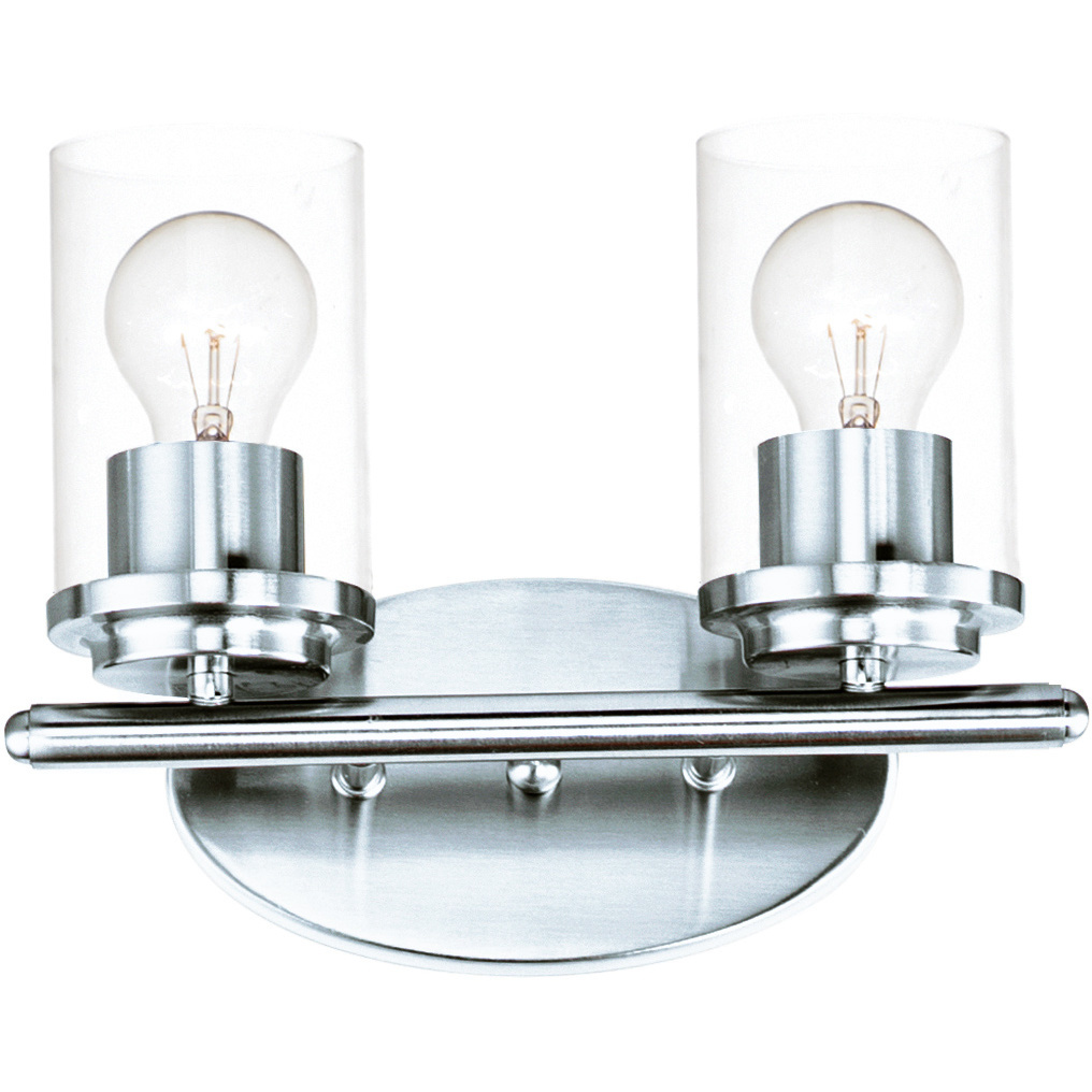 Corona 2 Light 12 inch Polished Chrome Bath Vanity Wall Light in Clear