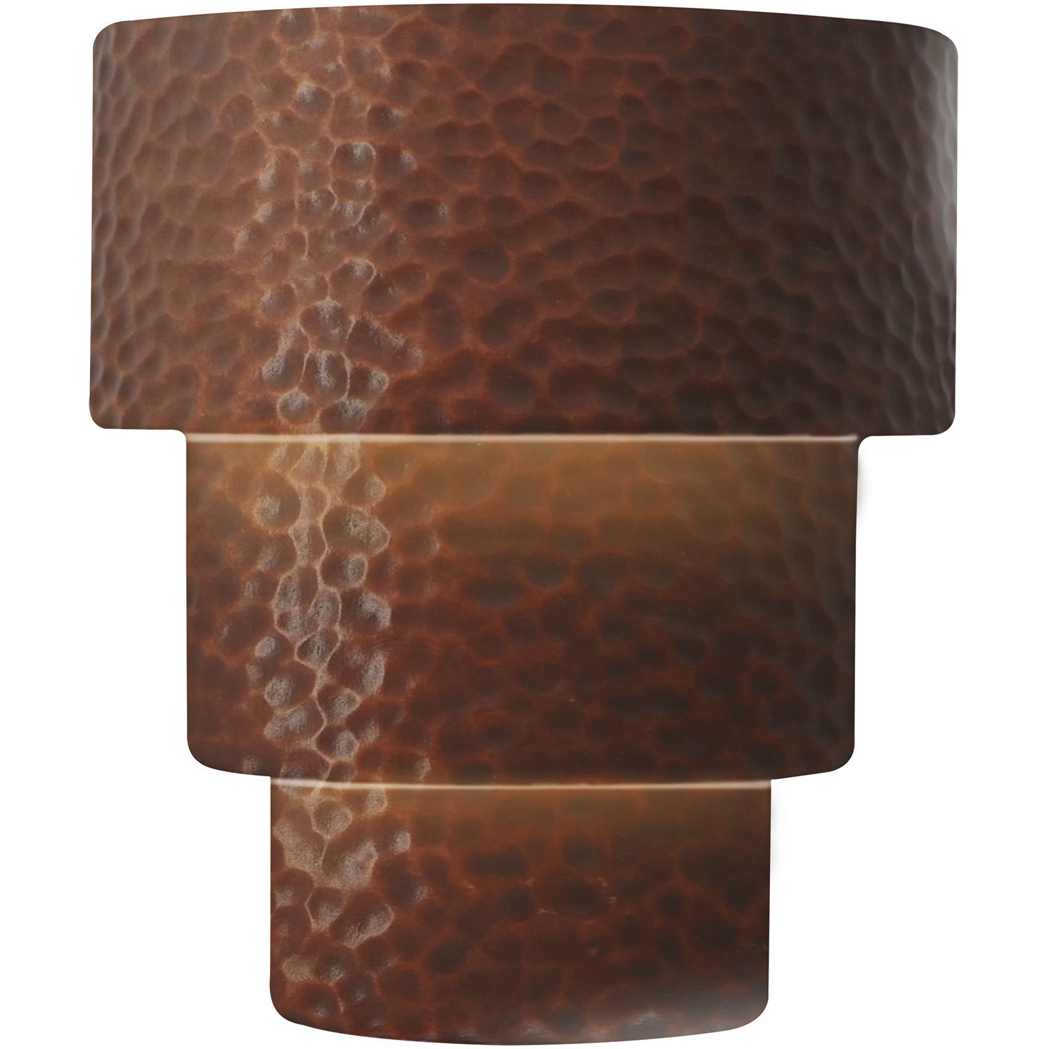 Ambiance Collection LED 12.75 inch Hammered Copper Wall Sconce Wall Light in Dedicated LED, Form+Finish+Function
