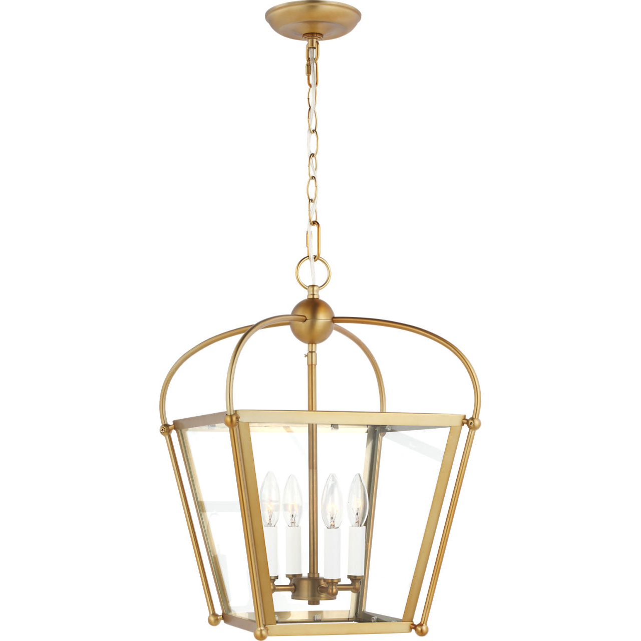 C&M by Chapman & Myers Charleston 4 Light 13.88 inch Satin Brass Pendant Ceiling Light