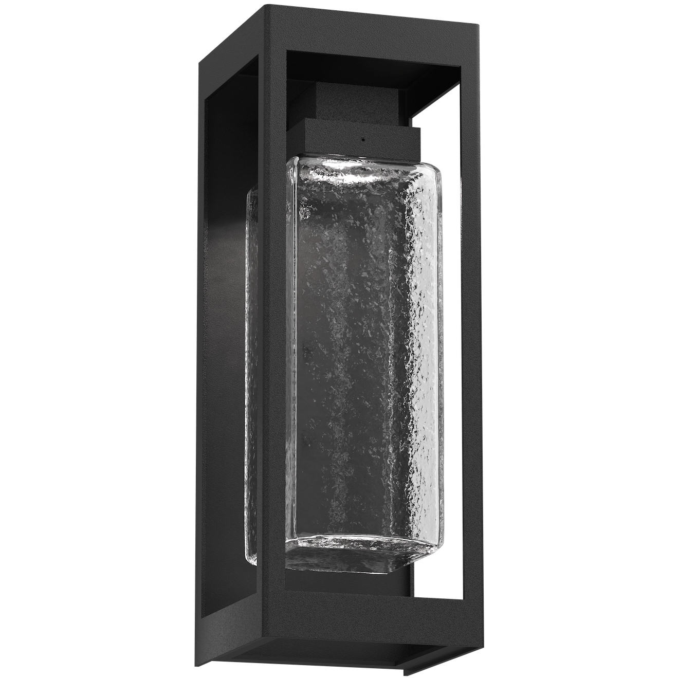Outdoor Maison LED 18 inch Textured Black Outdoor Sconce in Clear Hammered
