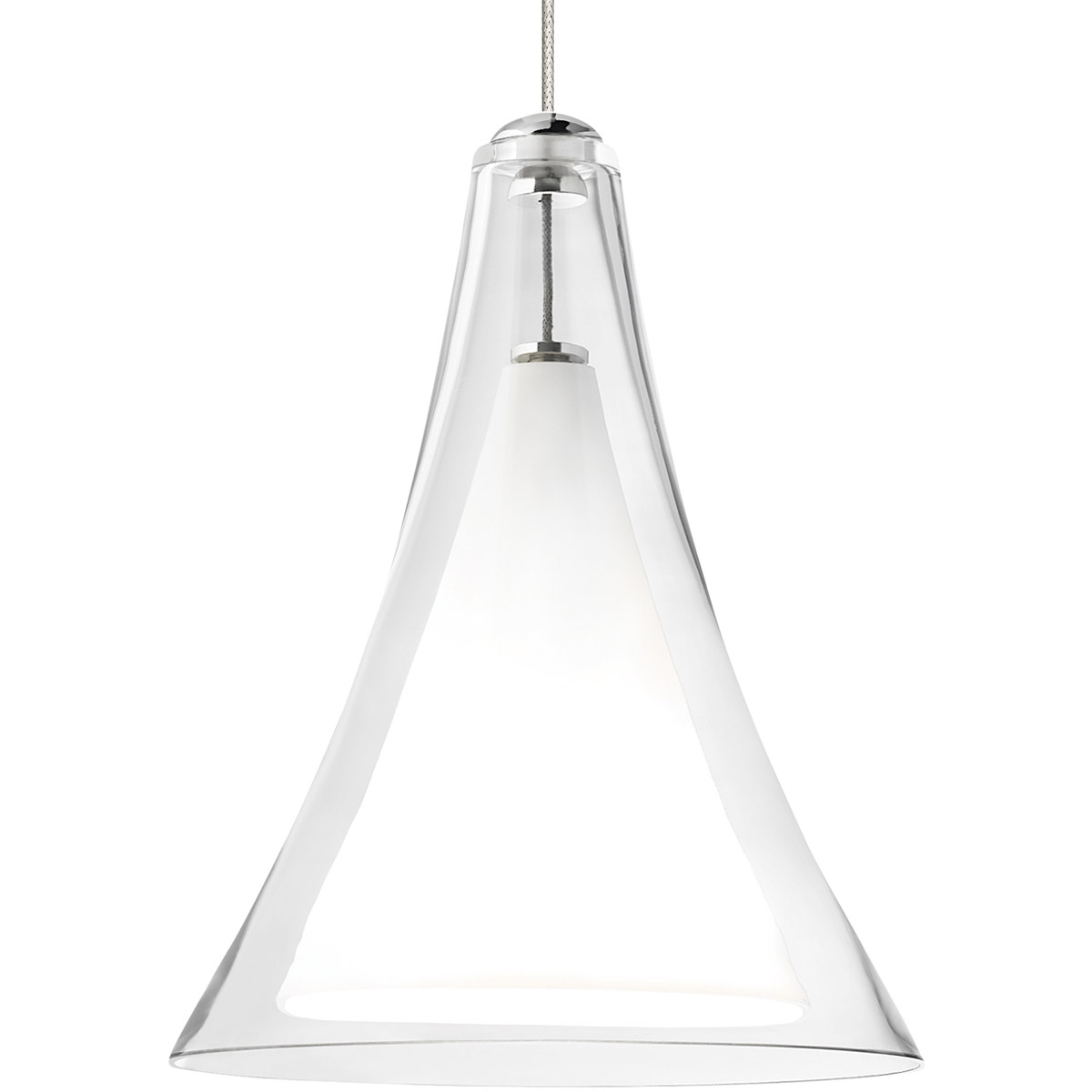 Melrose II 1 Light 120 Chrome Low-Voltage Pendant Ceiling Light in  Monopoint, LED 90 CRI 3000K, Clear Glass