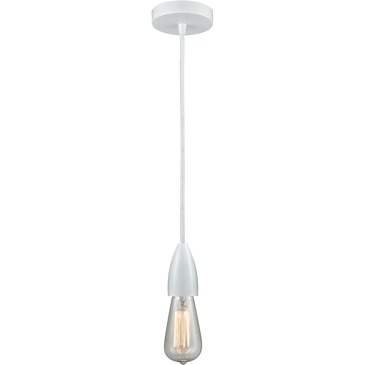 Fairchild Bare Bulb 1 Light 2 inch White Mini Pendant Ceiling Light, Fairchild