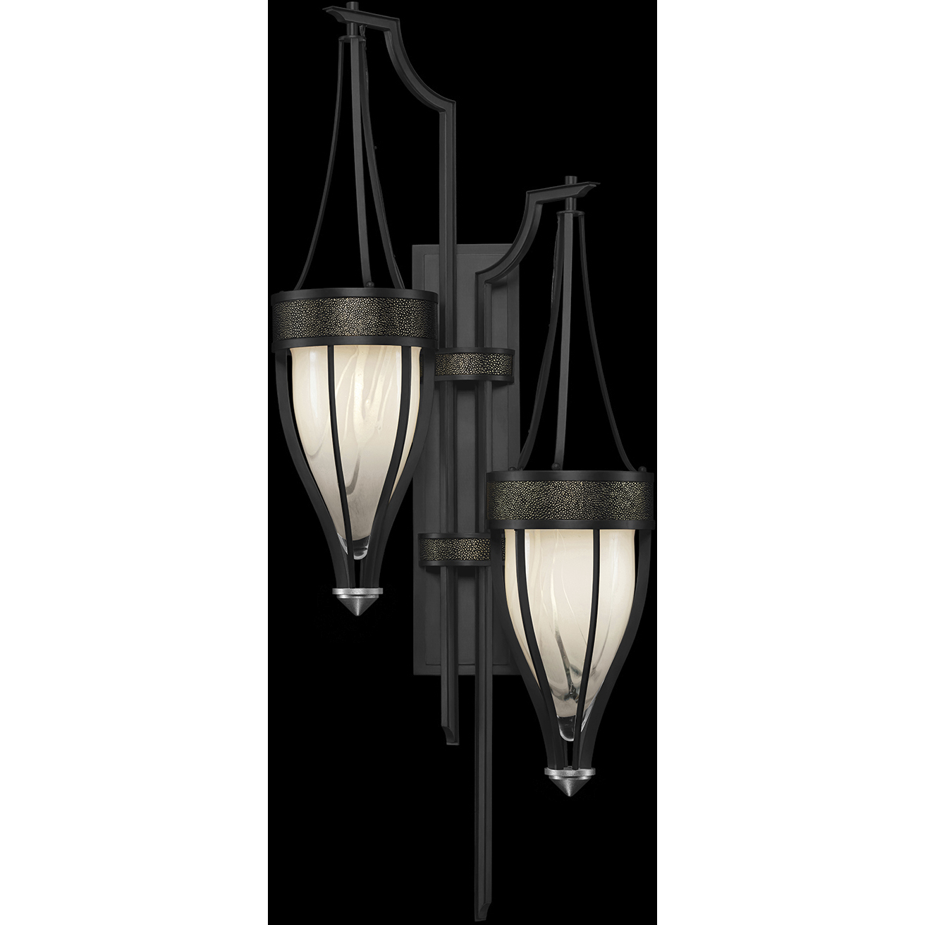 Mirage 2 Light 17.25 inch Black Sconce Wall Light