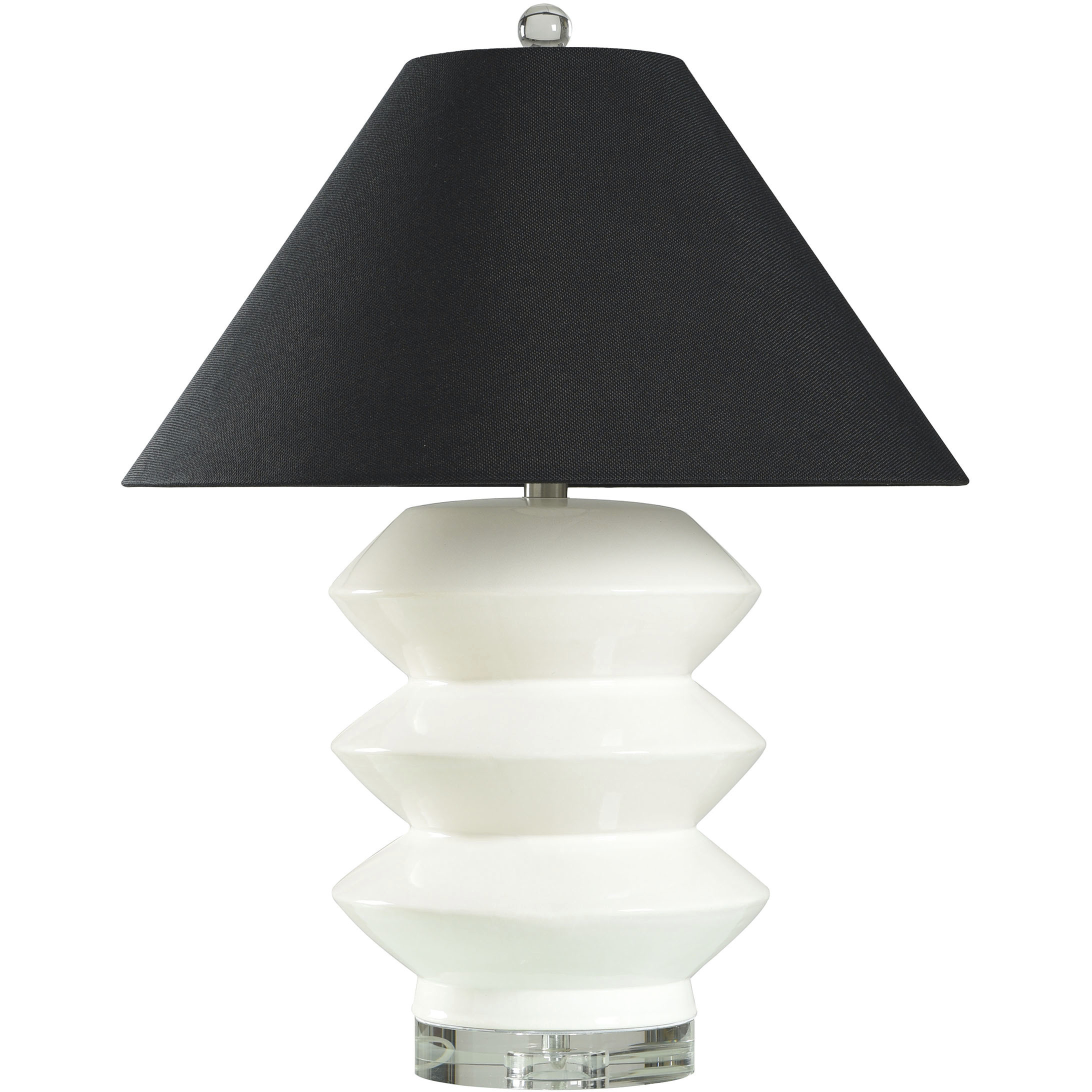 Logan 30 inch 100.00 watt Cream and Black and Clear Table Lamp Portable Light