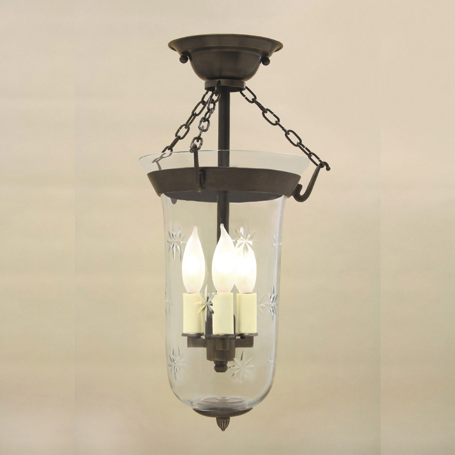 Sophia 3 Light 9 inch Oil Rubbed Bronze Semi-Flush Mount Ceiling Light