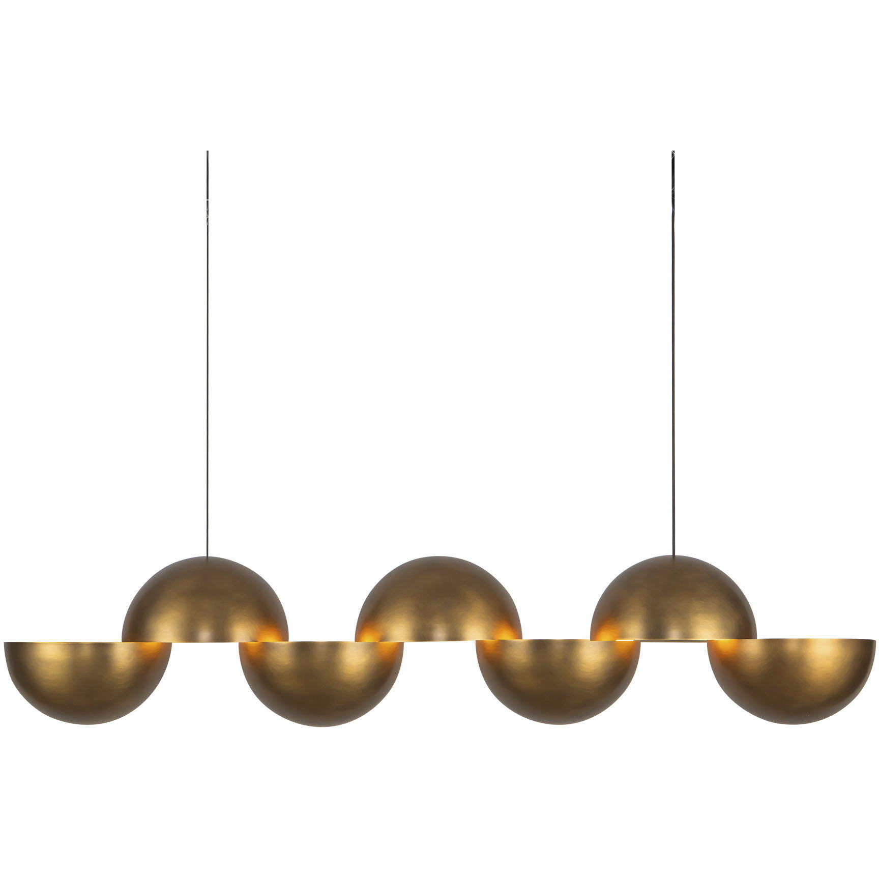 Void 41 inch Vintage Brass Linear Pendant Ceiling Light