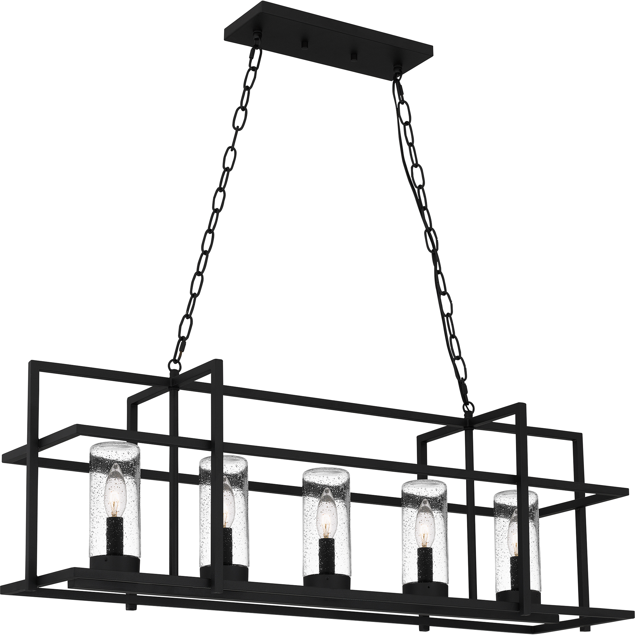 Damien 5 Light 37 inch Earth Black Outdoor Chandelier, Medium