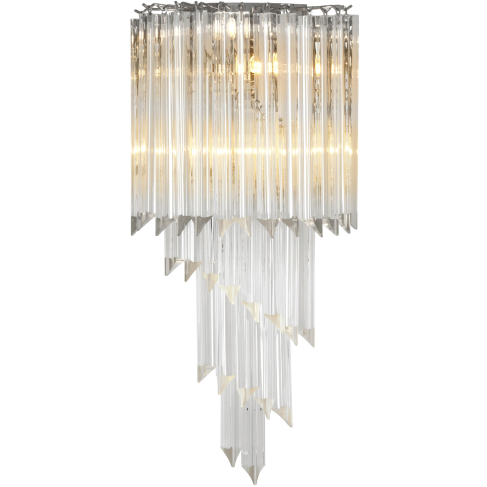 Marino 3 Light 11.81 inch Clear Glass and Nickel Wall Lamp Wall Light