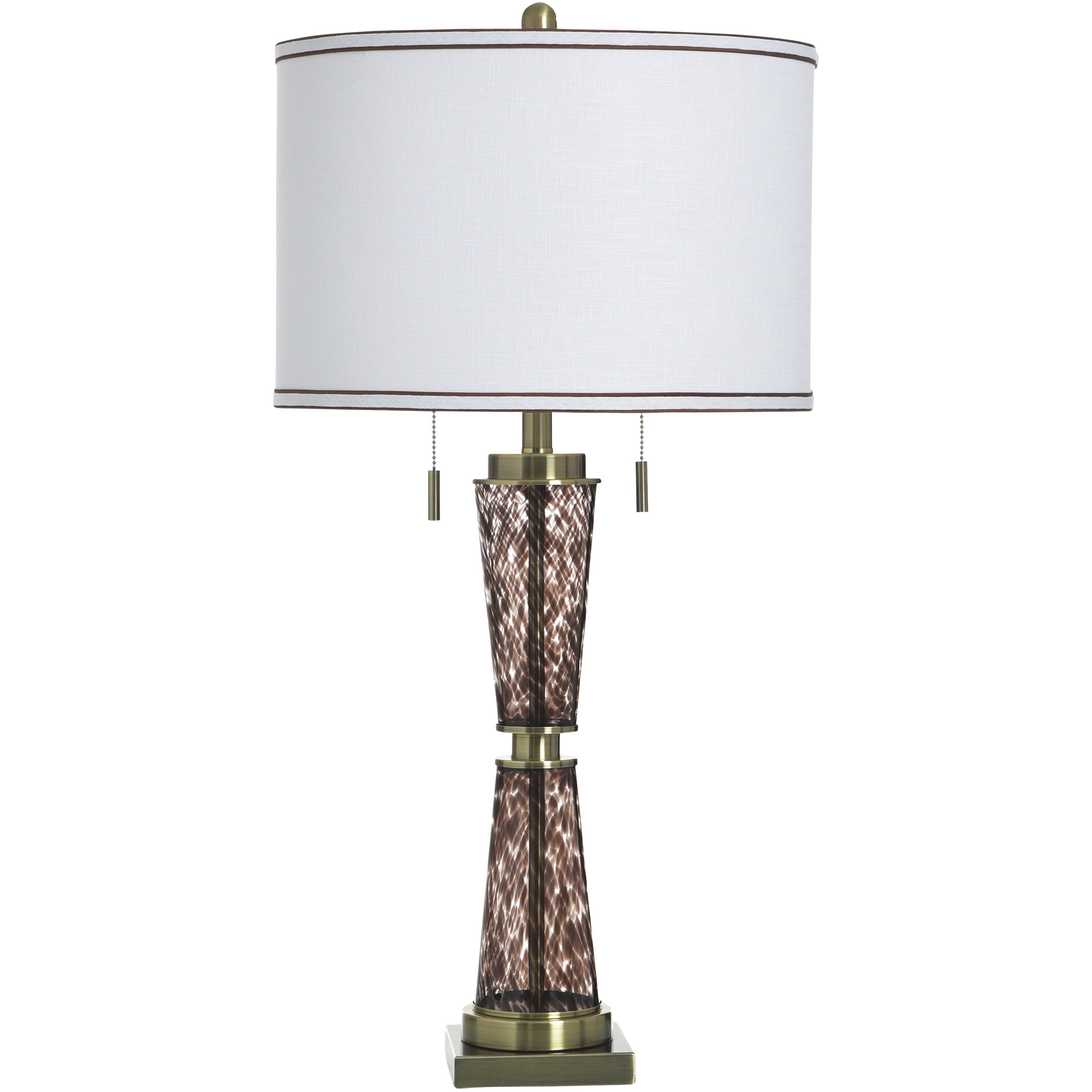 Cameron 32.5 inch 60 watt Trabzon Gold and White Table Lamp Portable Light