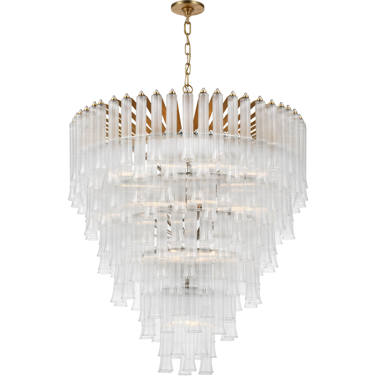 Julie Neill Lorelei LED 34.75 inch Gild Waterfall Chandelier Ceiling Light, Large