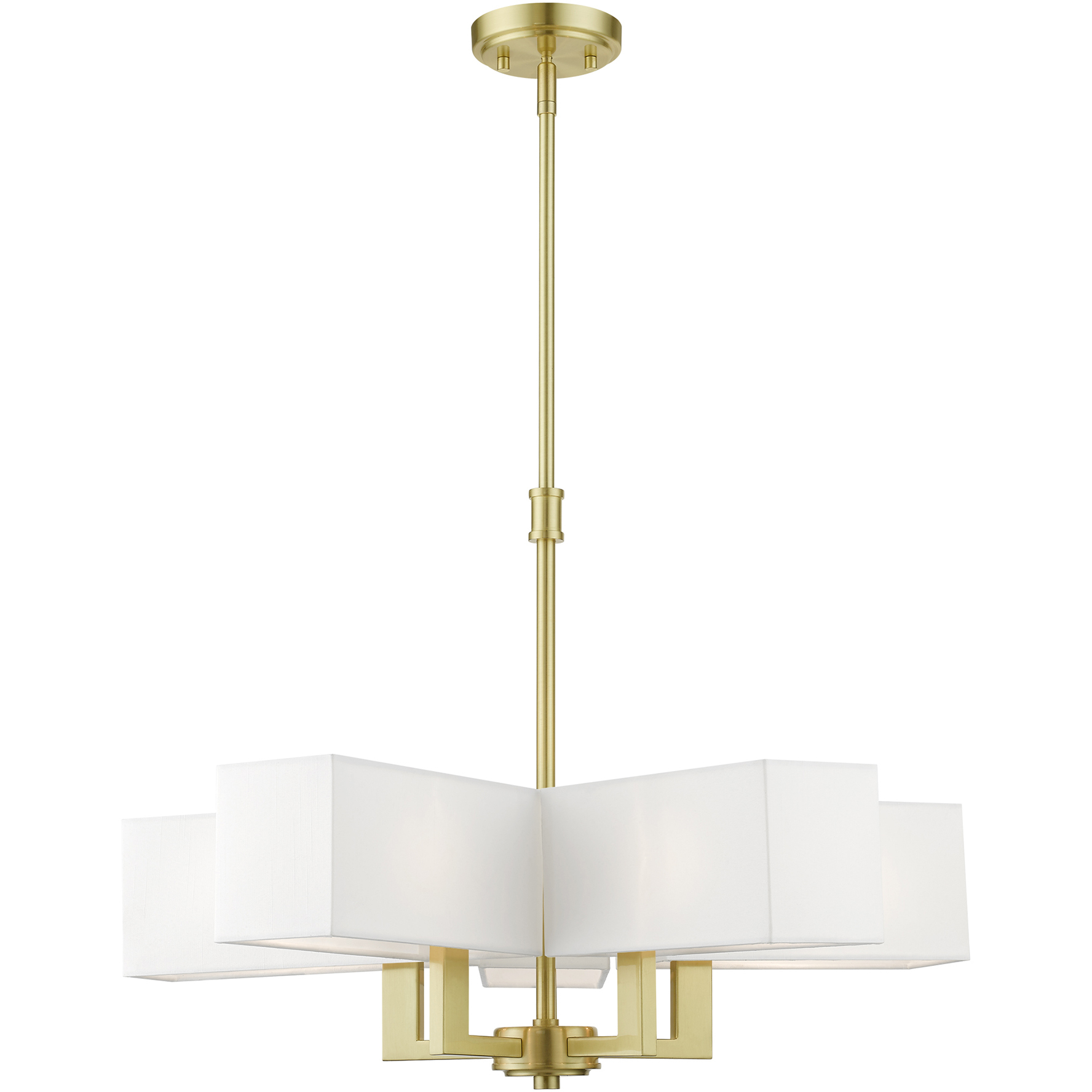 Rubix 5 Light 26 inch Satin Brass Chandelier Ceiling Light