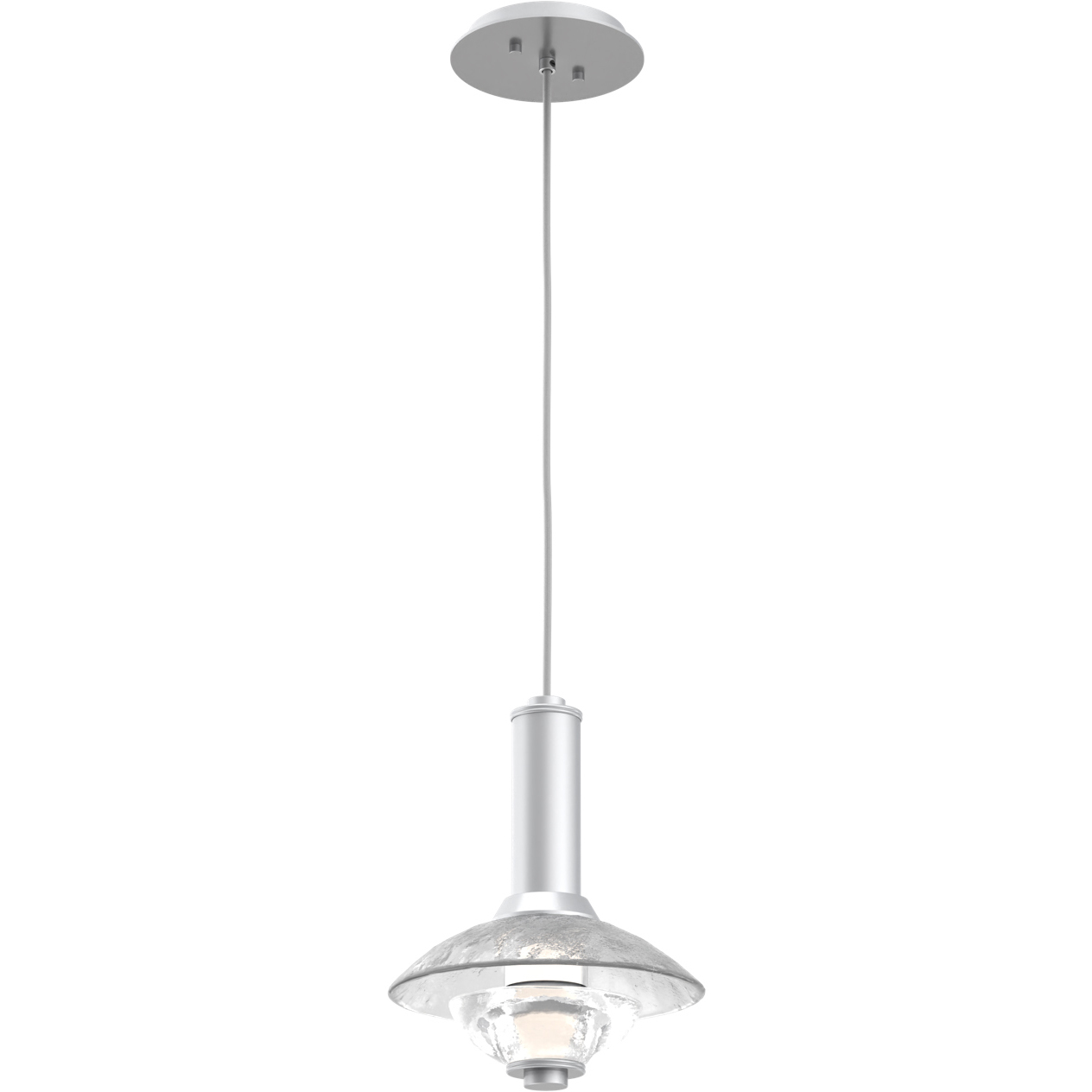 Cirrus LED 14 inch Classic Silver Pendant Ceiling Light in Clear Granite, Large