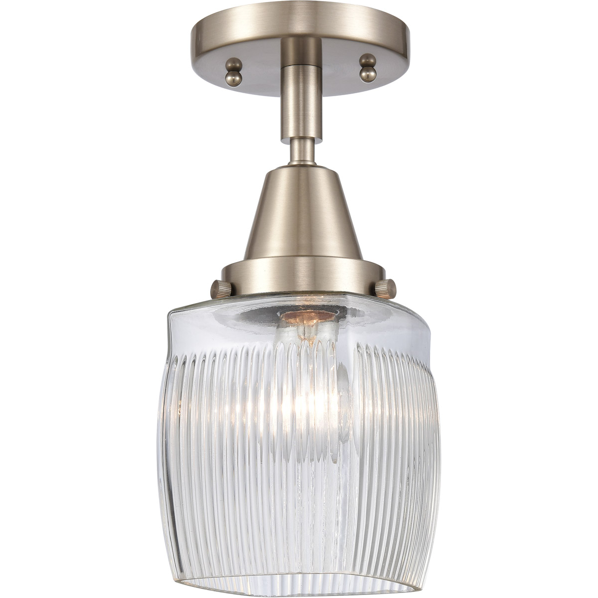 Franklin Restoration Colton 1 Light 6 inch Brushed Satin Nickel Flush Mount Ceiling Light