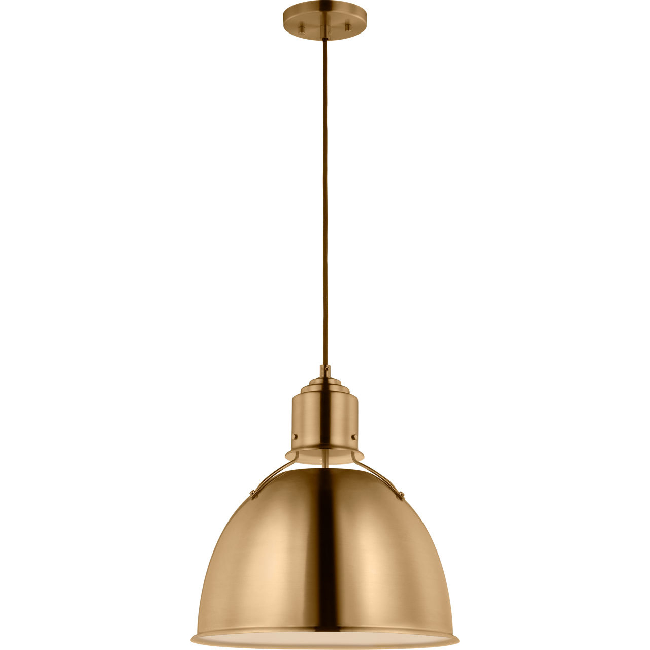 TOB by Thomas O'Brien Huey LED 15 inch Satin Brass Pendant Ceiling Light
