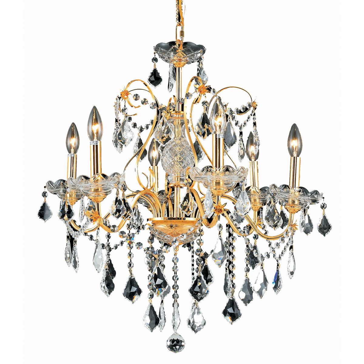 St. Francis 6 Light 24 inch Gold Dining Chandelier Ceiling Light in Royal Cut