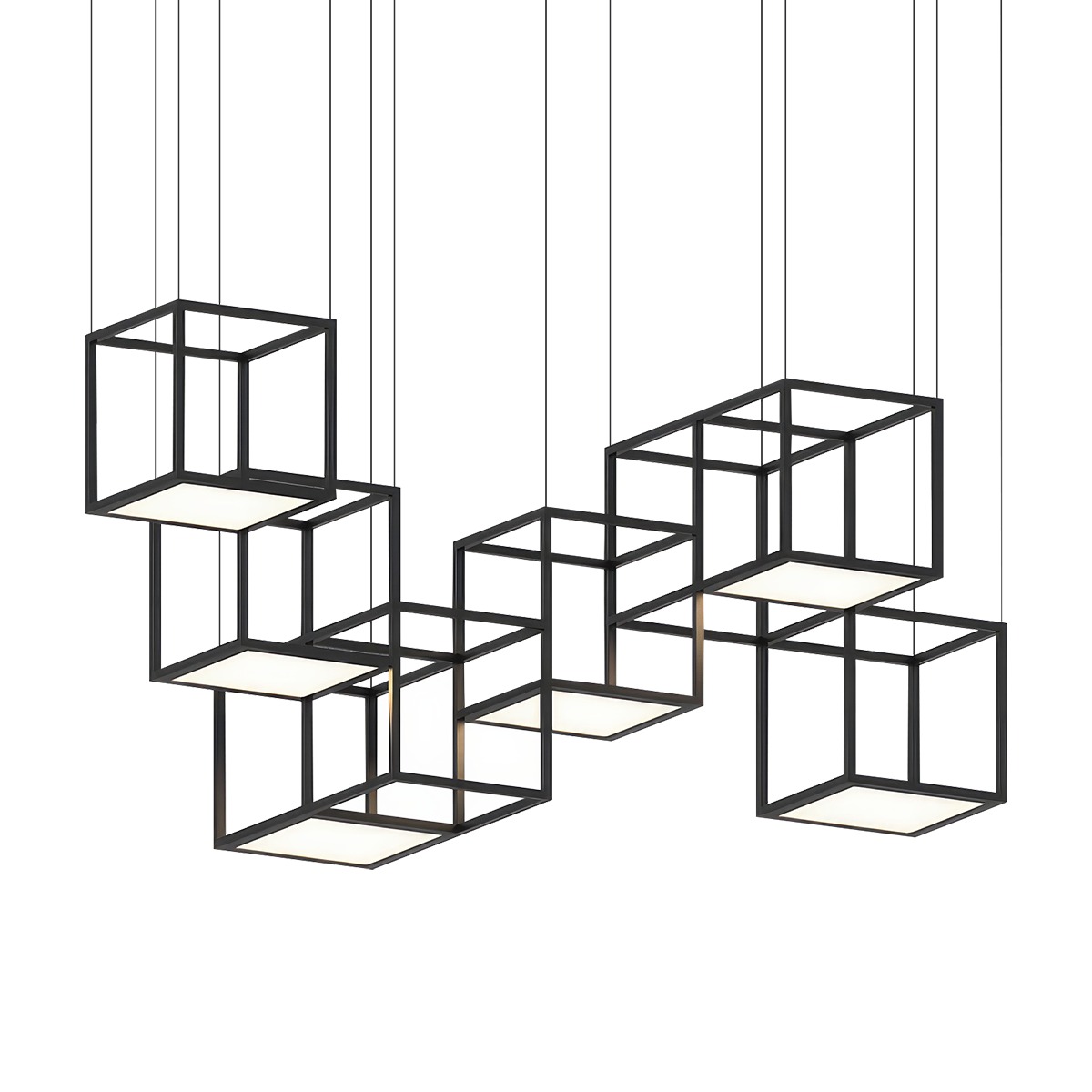 Cubix LED 72.5 inch Satin Black Pendant Ceiling Light