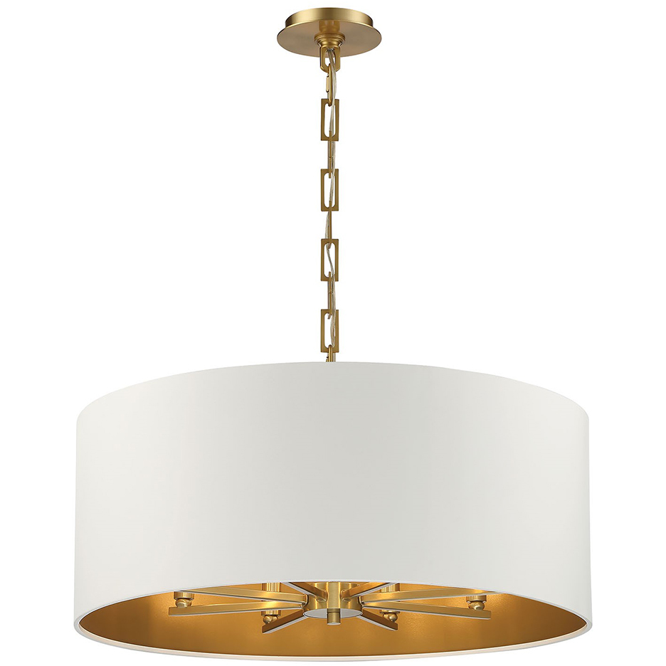 Lark 8 Light 24 inch White and Brass Pendant Ceiling Light