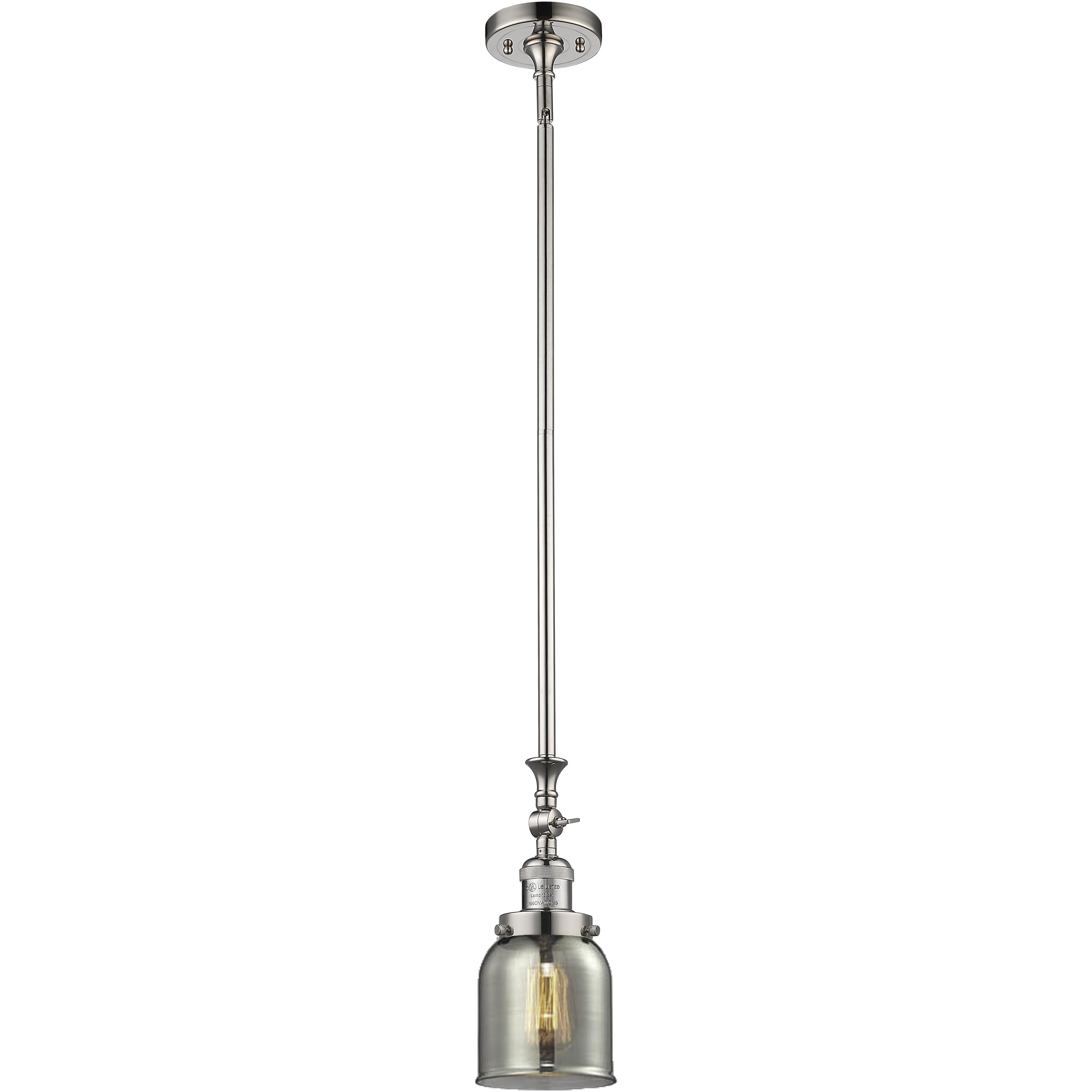 Franklin Restoration Bell LED 5 inch Polished Nickel Mini Pendant Ceiling Light in Plated Smoke, Franklin Restoration