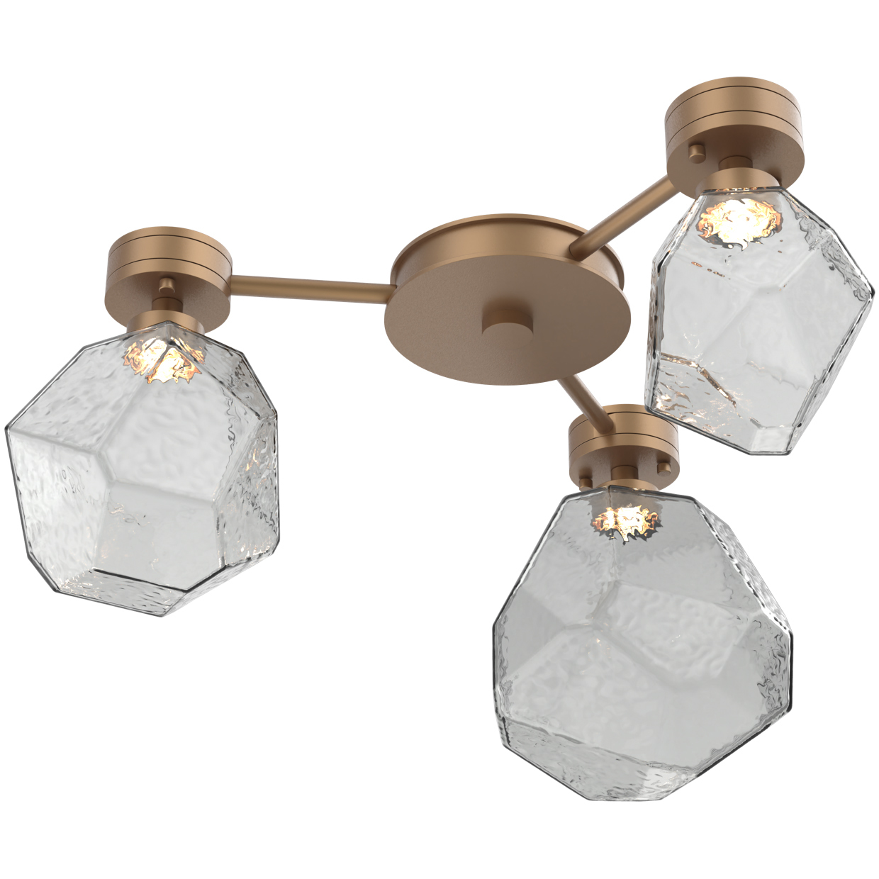 Gem LED 24 inch Novel Brass Hub & Spoke Ceiling Light in 3000K LED, Smoke