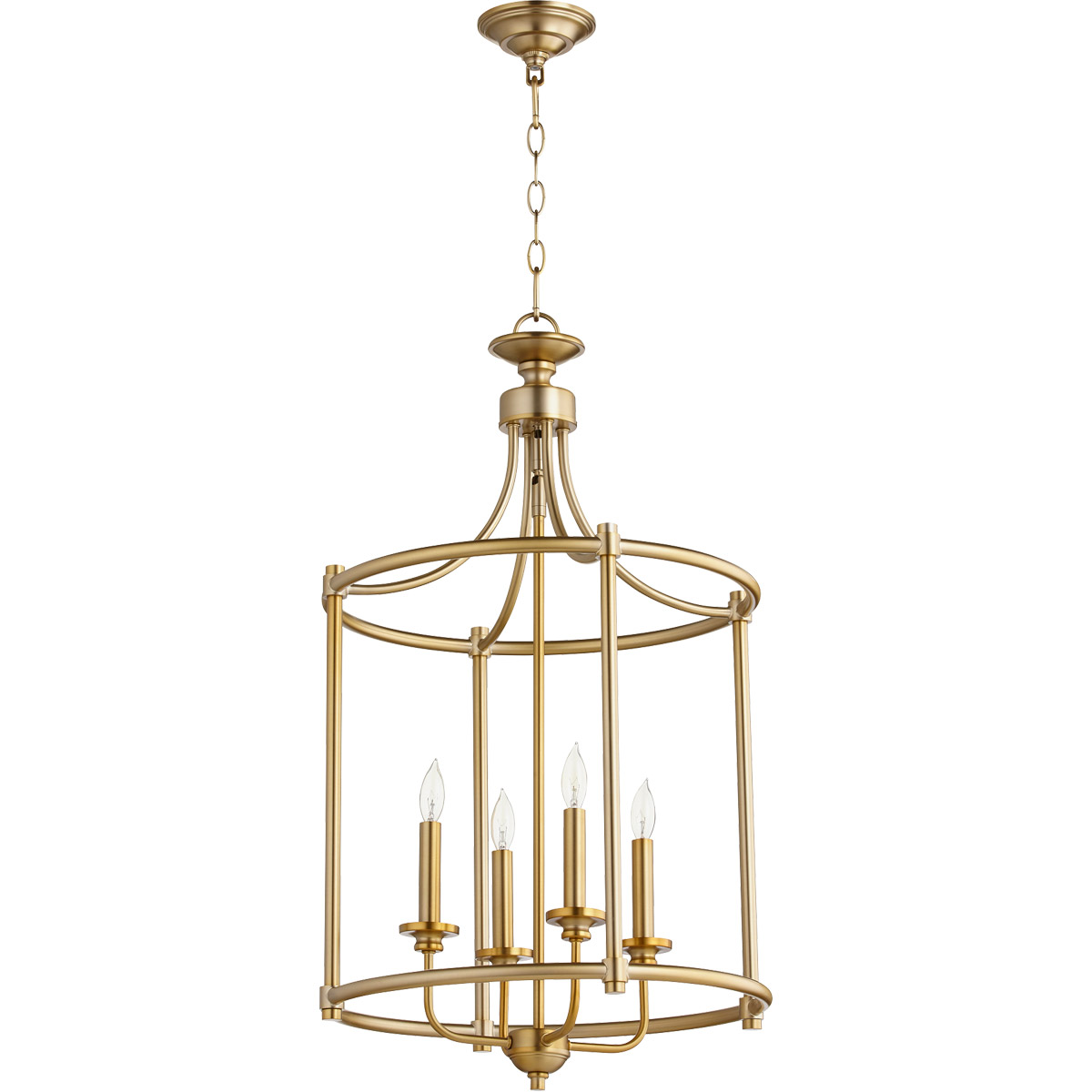 Rossington 4 Light 18 inch Aged Brass Mini Chandelier Ceiling Light