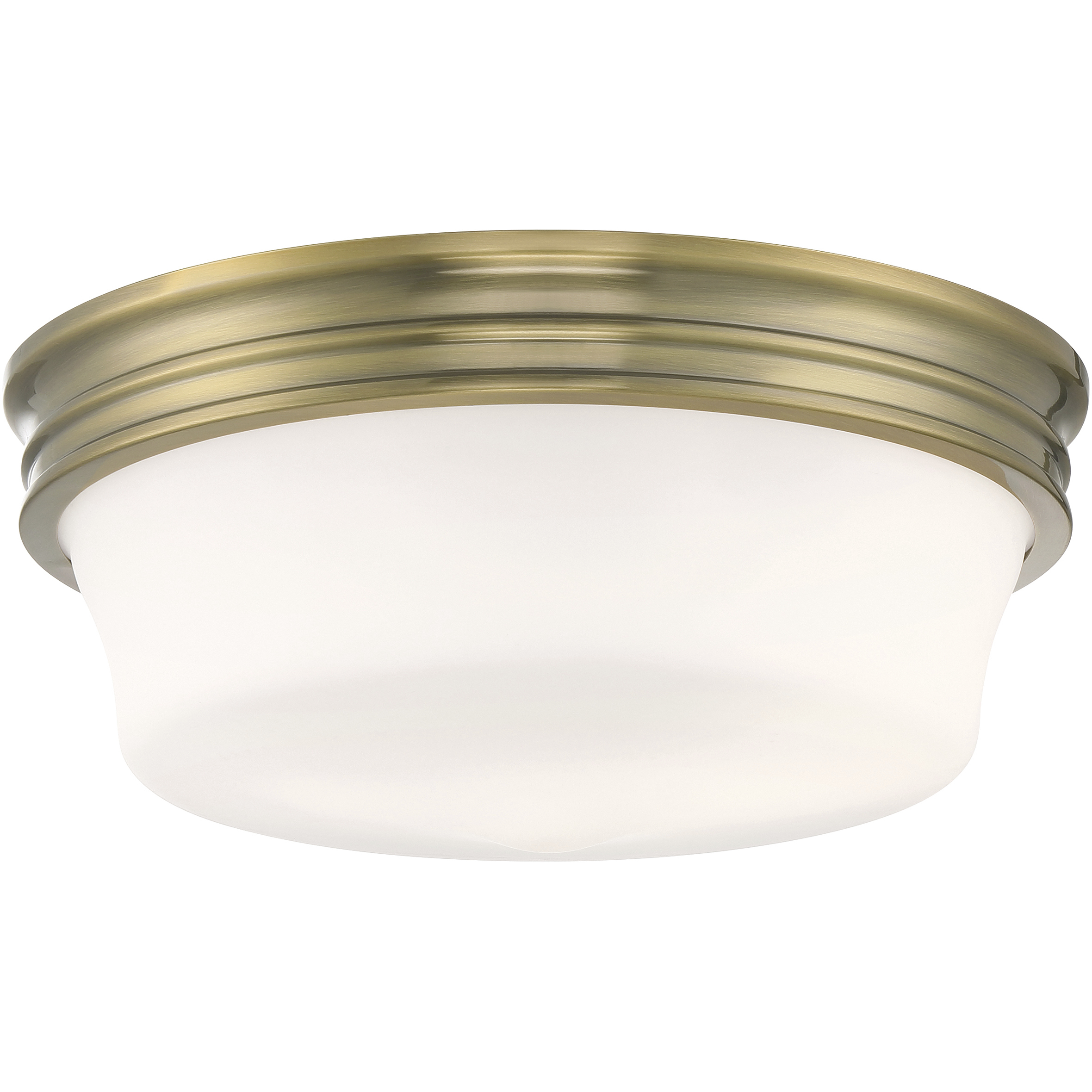 Galen 3 Light 14 inch Antique Brass Flush Mount Ceiling Light