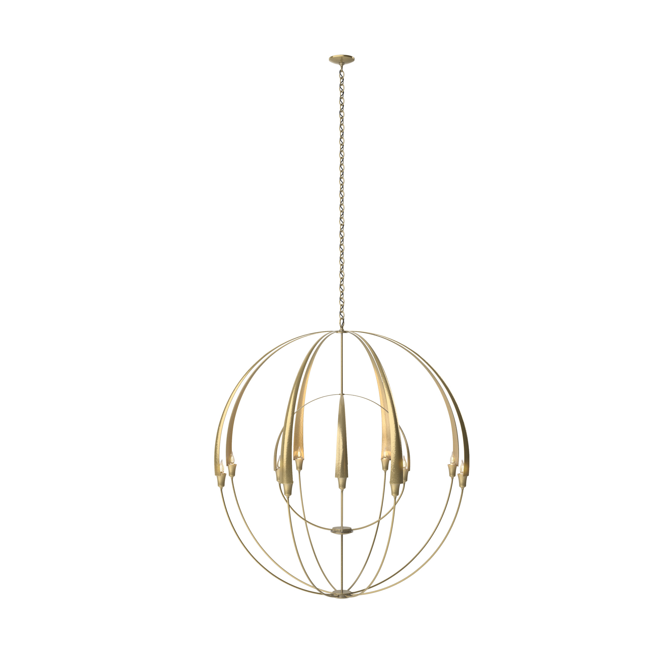 Double Cirque 12 Light 48.3 inch Modern Brass Large Scale Chandelier Ceiling Light, Large Scale