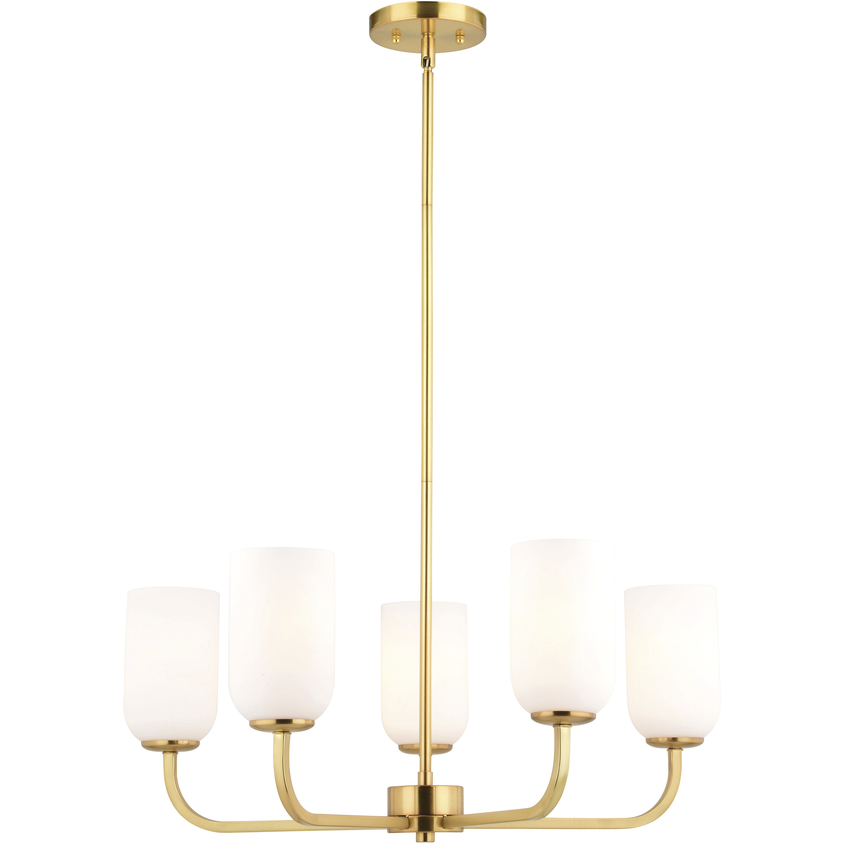 Shelby LED 26 inch Natural Brass Chandelier Ceiling Light