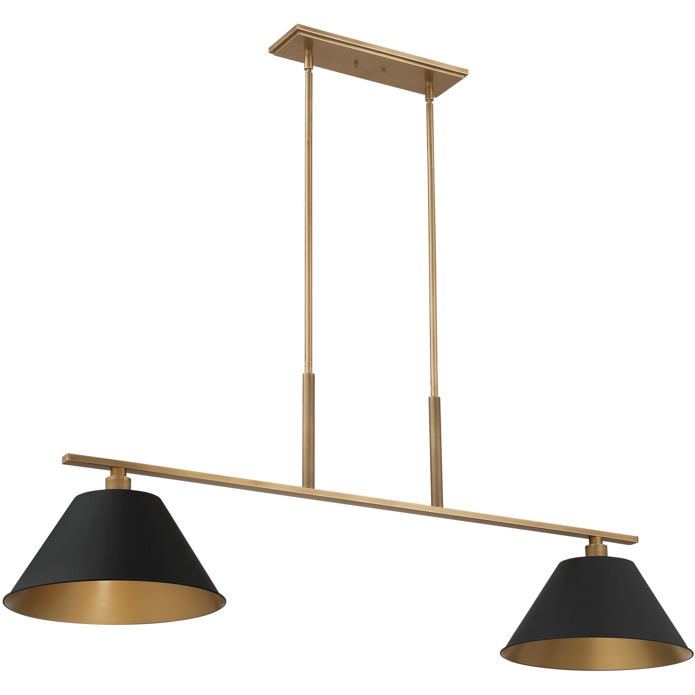 Mcgill 2 Light 60 inch Natural Brass Linear Chandelier Ceiling Light