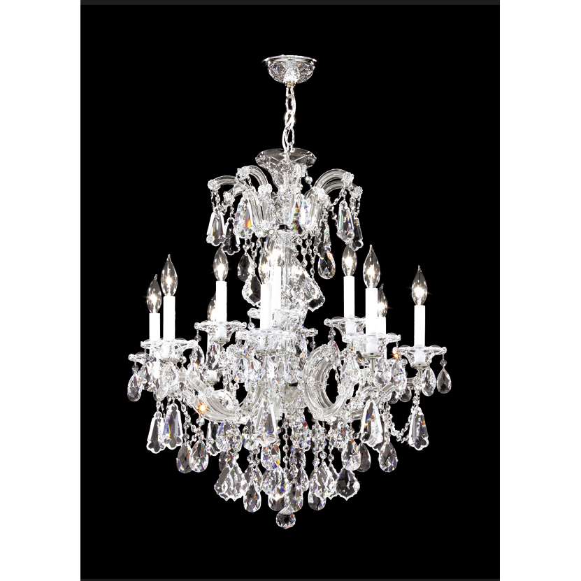 Maria Theresa Royal 12 Light 26 inch Silver Chandelier Ceiling Light, Royal