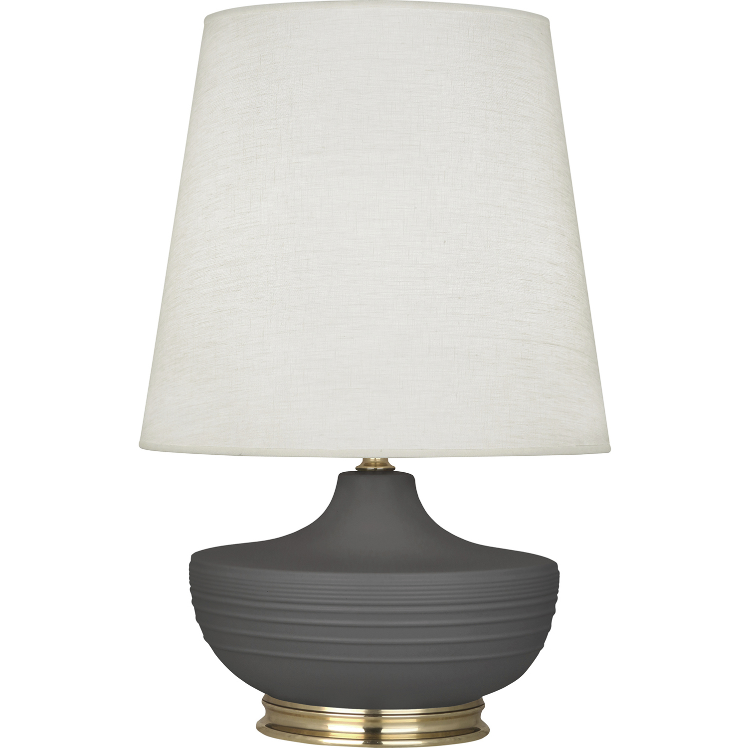 Michael Berman Nolan 27.5 inch 150 watt Matte Ash Table Lamp Portable Light in Modern Brass
