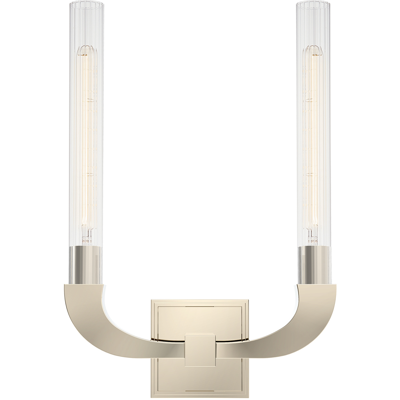 Flute 2 Light 17.51 inch Polished Nickel Vanity Light Wall Light