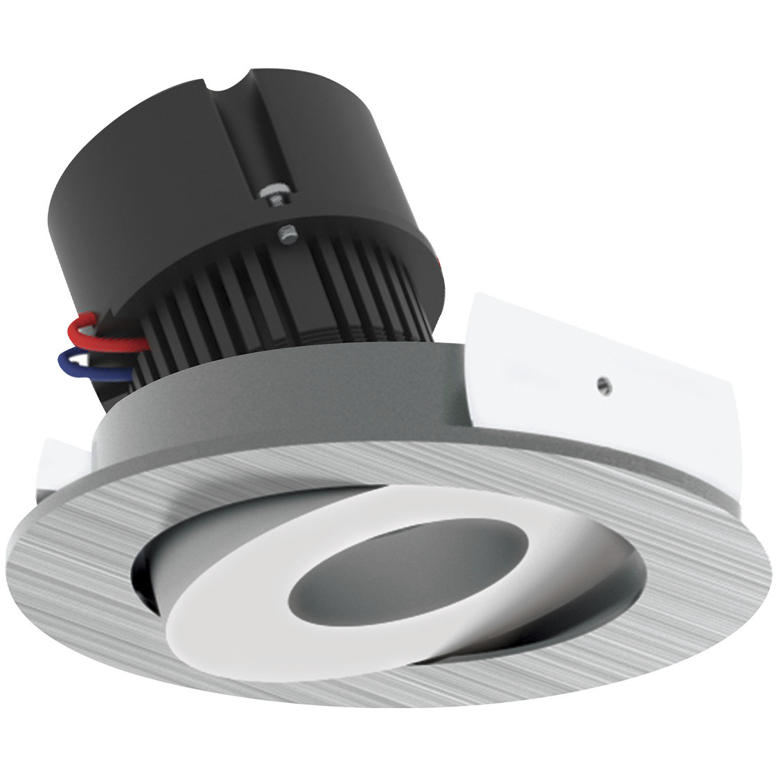 Pearl Natural Metal LED Round Adjustable Gimbal Retrofit in 2700K, 4" Retrofit