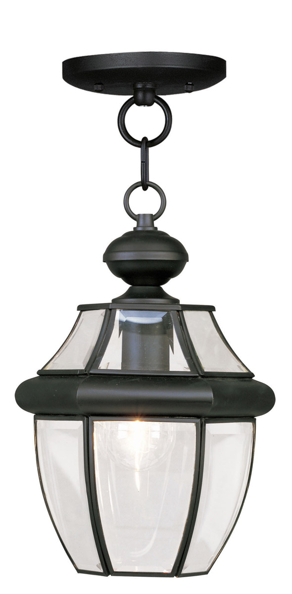 Monterey 1 Light 8.5 inch Black Outdoor Pendant Lantern